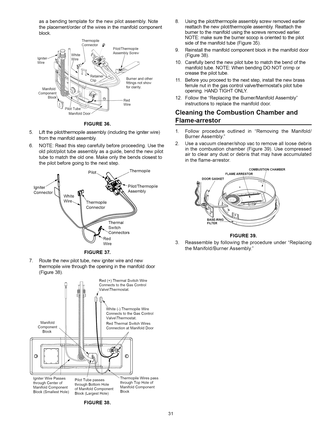 Kenmore 153.33114, 153.33115 manual Burneran other, Cleaning the Combustion Chamber and Flame-arrestor 