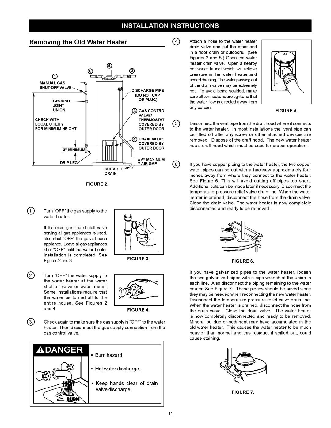 Kenmore 153.331572 owner manual Installation Instructions, Removing the Old Water Heater 