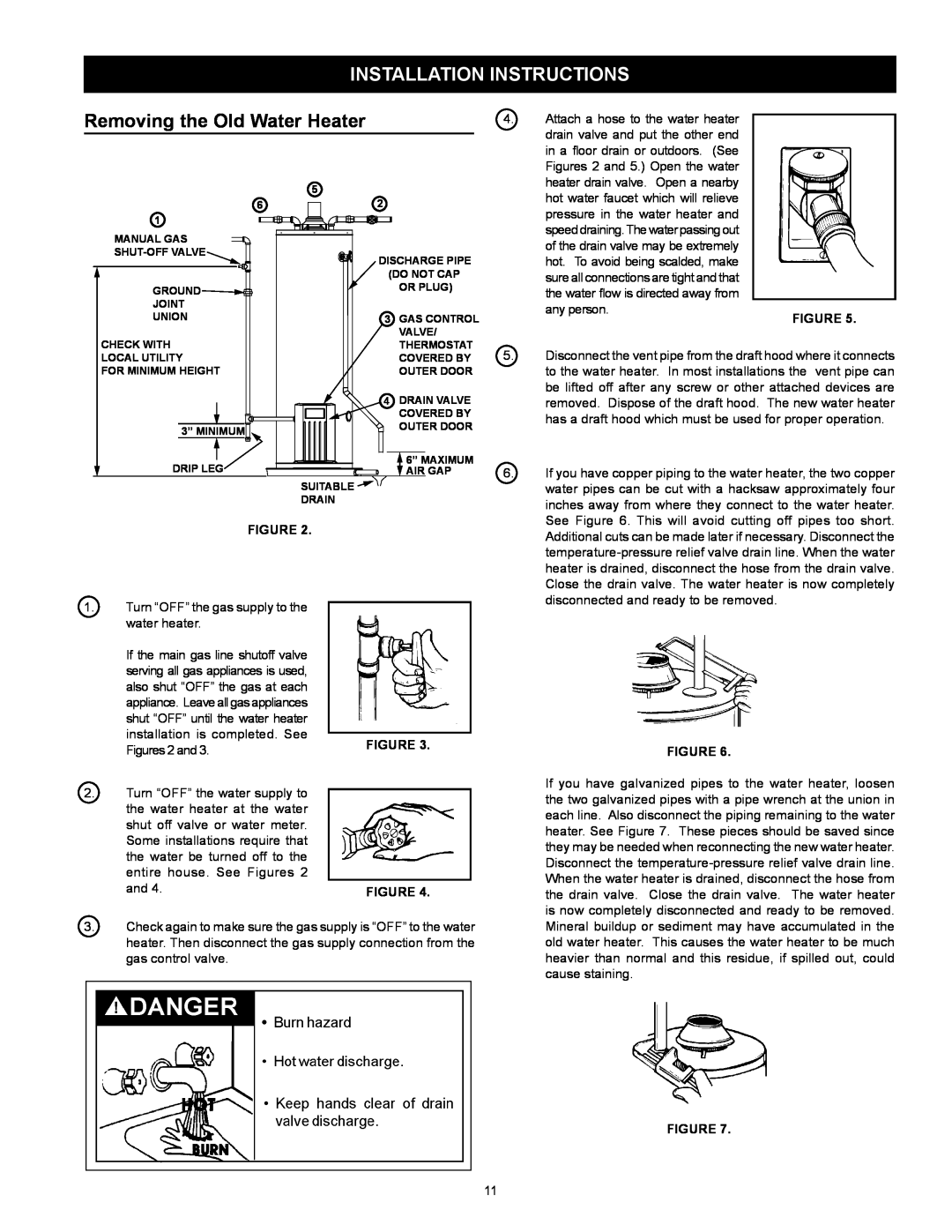 Kenmore 153.331572 owner manual Installation Instructions, Removing the Old Water Heater 