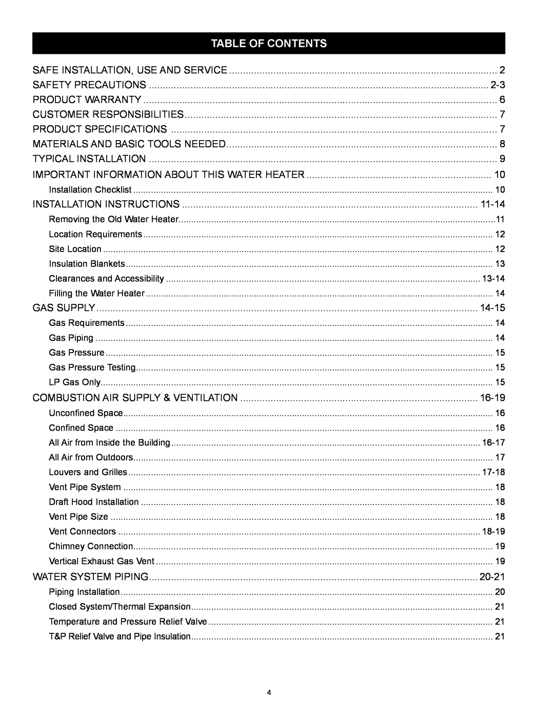 Kenmore 153.331572 owner manual Table Of Contents 