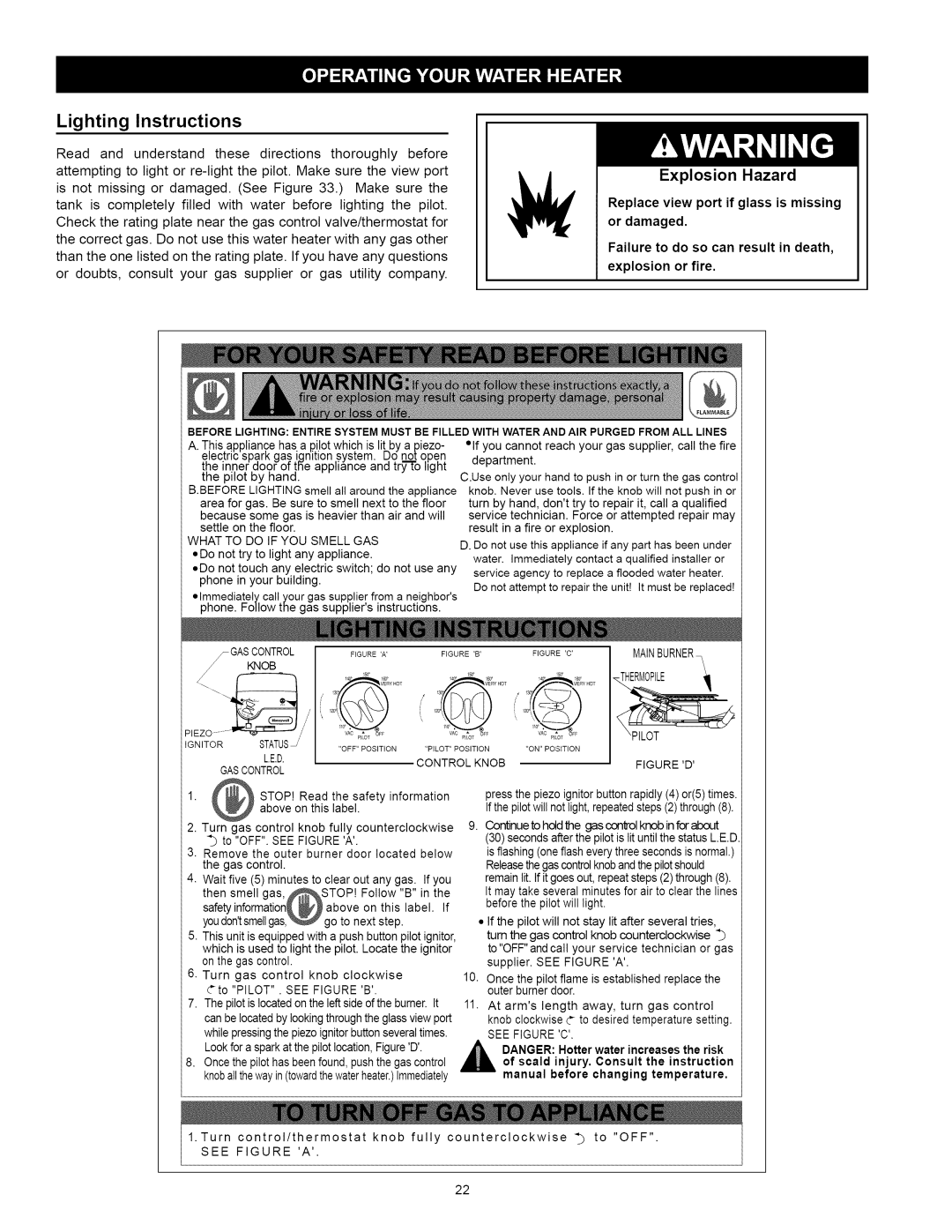 Kenmore 153.331592, 153.331492 owner manual Lighting Instructions, What to do if YOU Smell GAS 