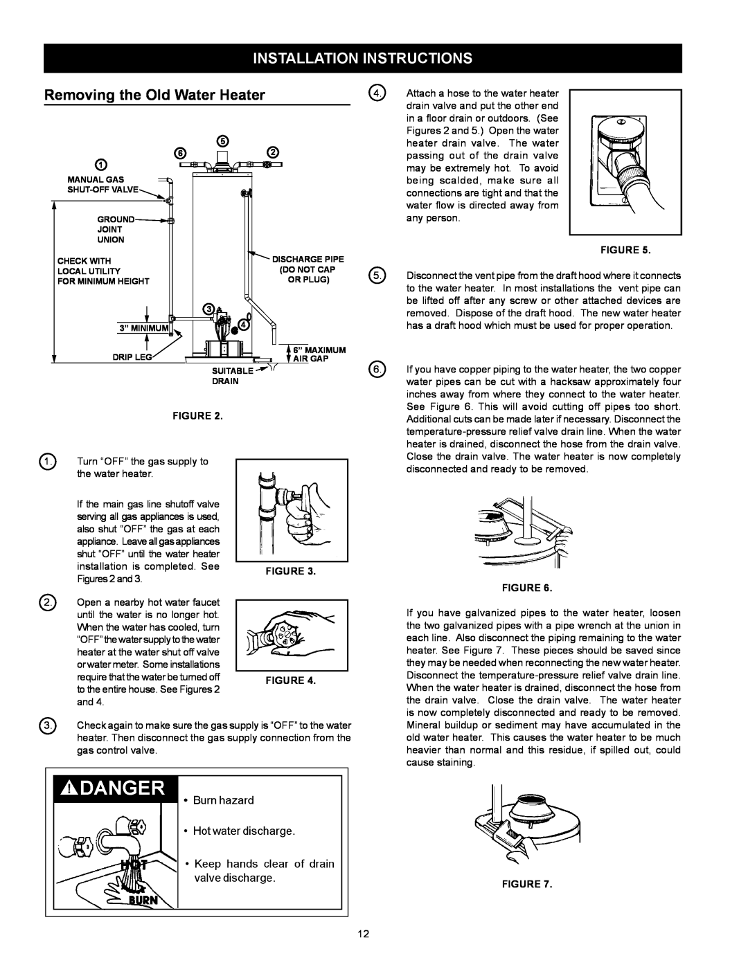 Kenmore 153.332.410 manual Installation Instructions, Removing the Old Water Heater 