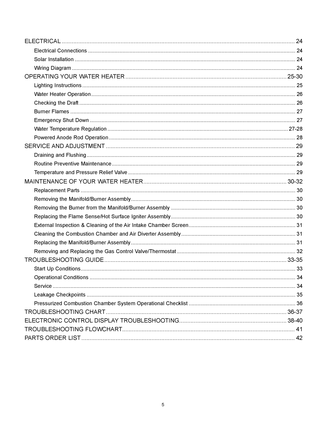 Kenmore 153.33262, 153.33264 manual Troubleshooting Chart 