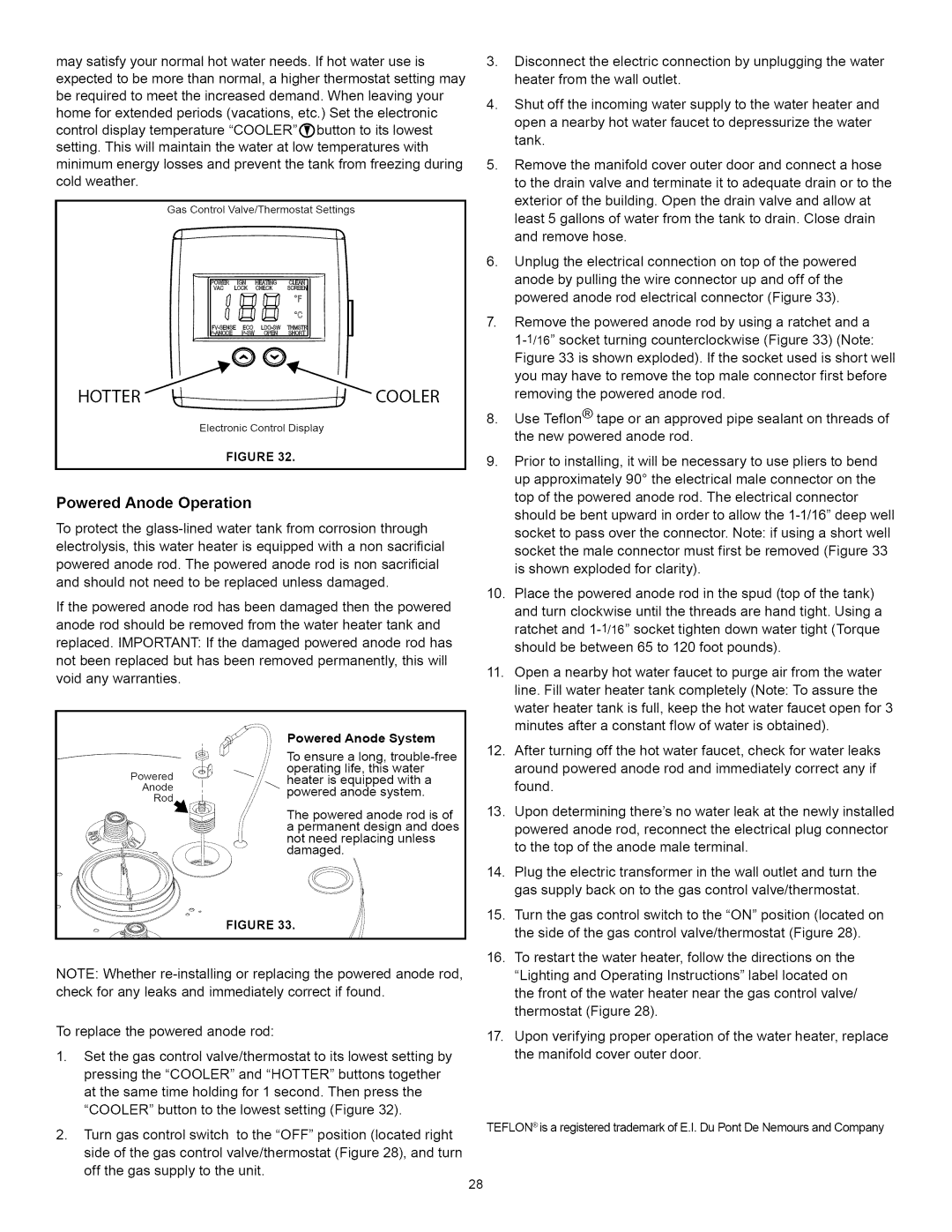 Kenmore 153.33264, 153.33262 manual Hotter J, Powered Anode Operation, Powered Anode System 