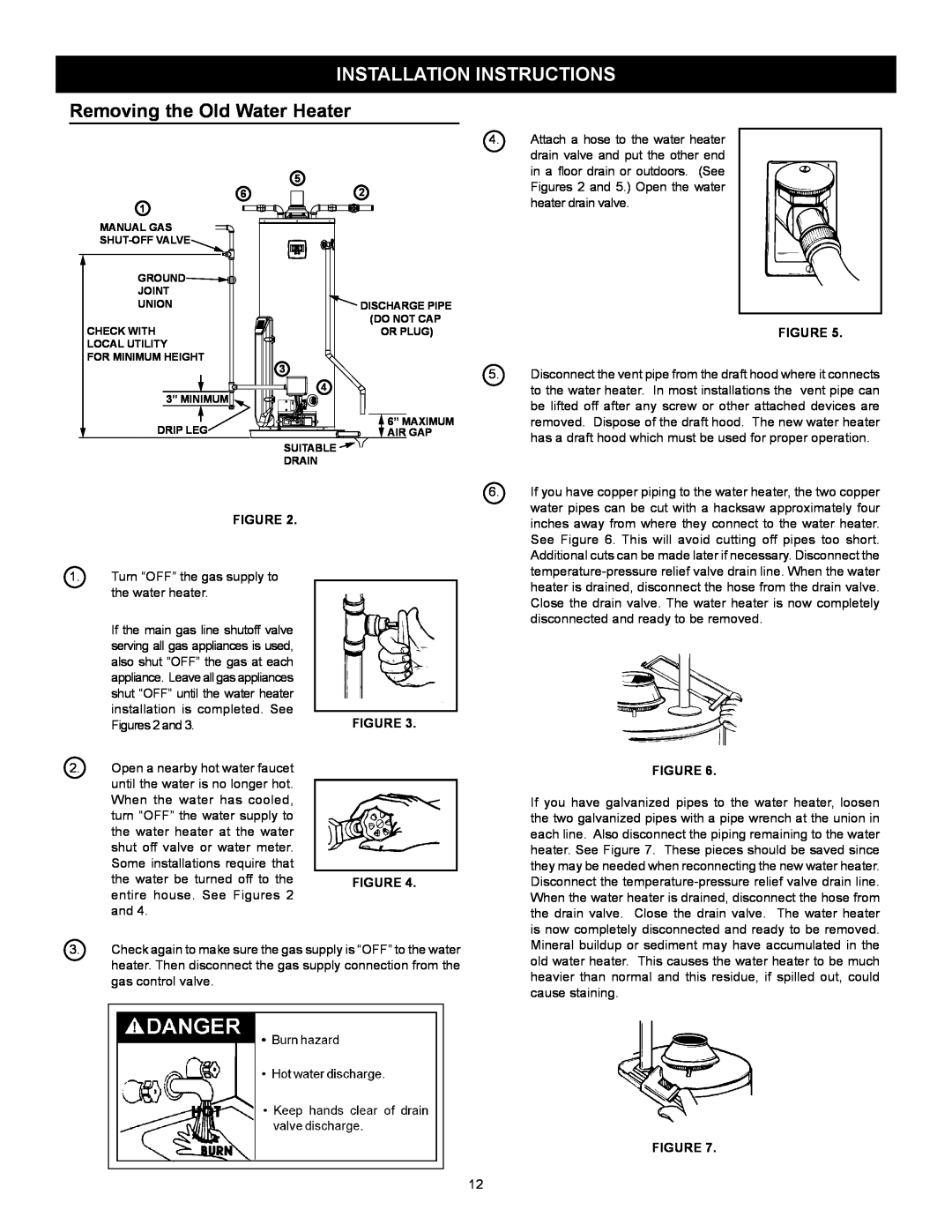 Kenmore 153.33264, 153.33262 manual Installation Instructions, Removing the Old Water Heater 