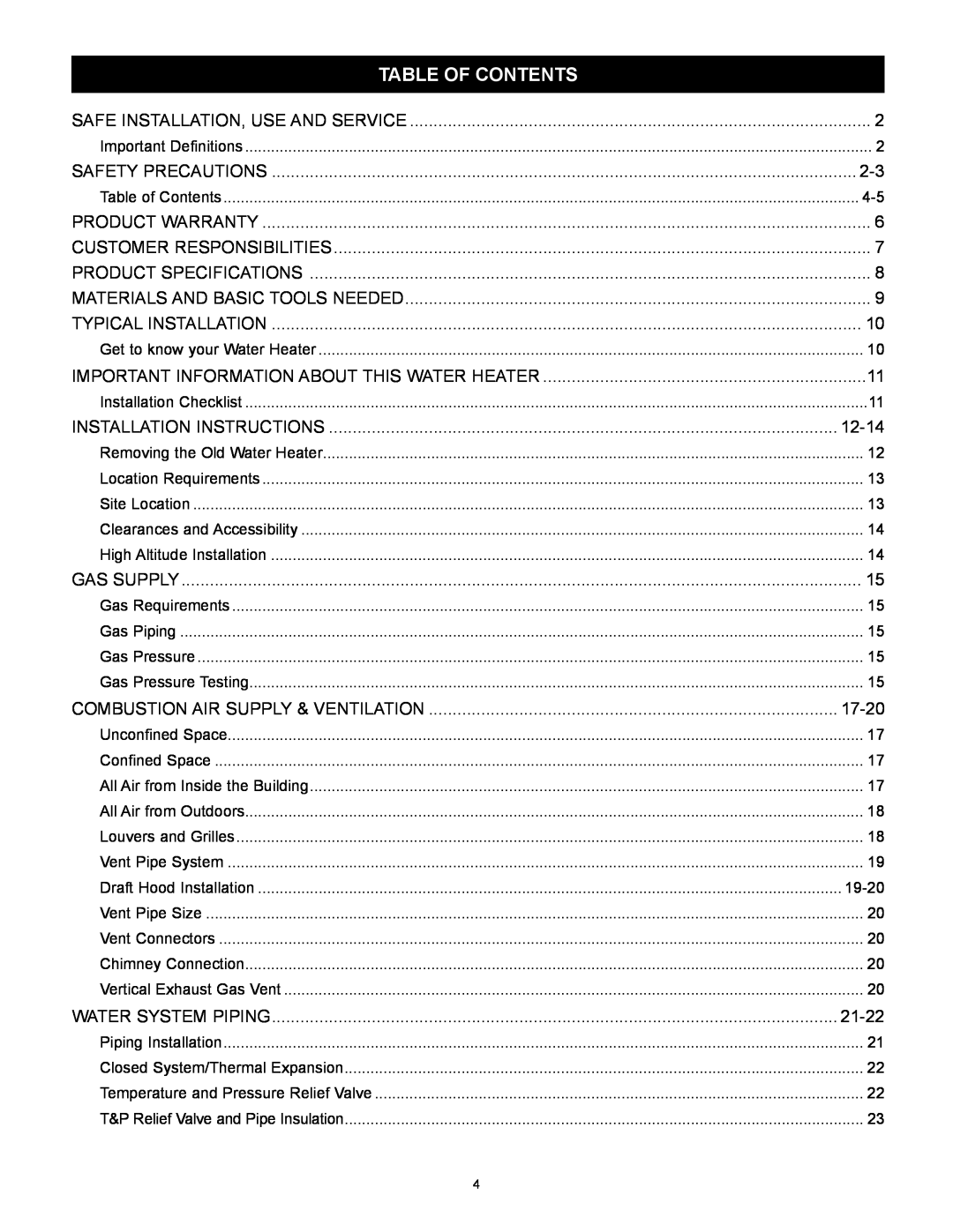 Kenmore 153.33264, 153.33262 manual Table Of Contents 