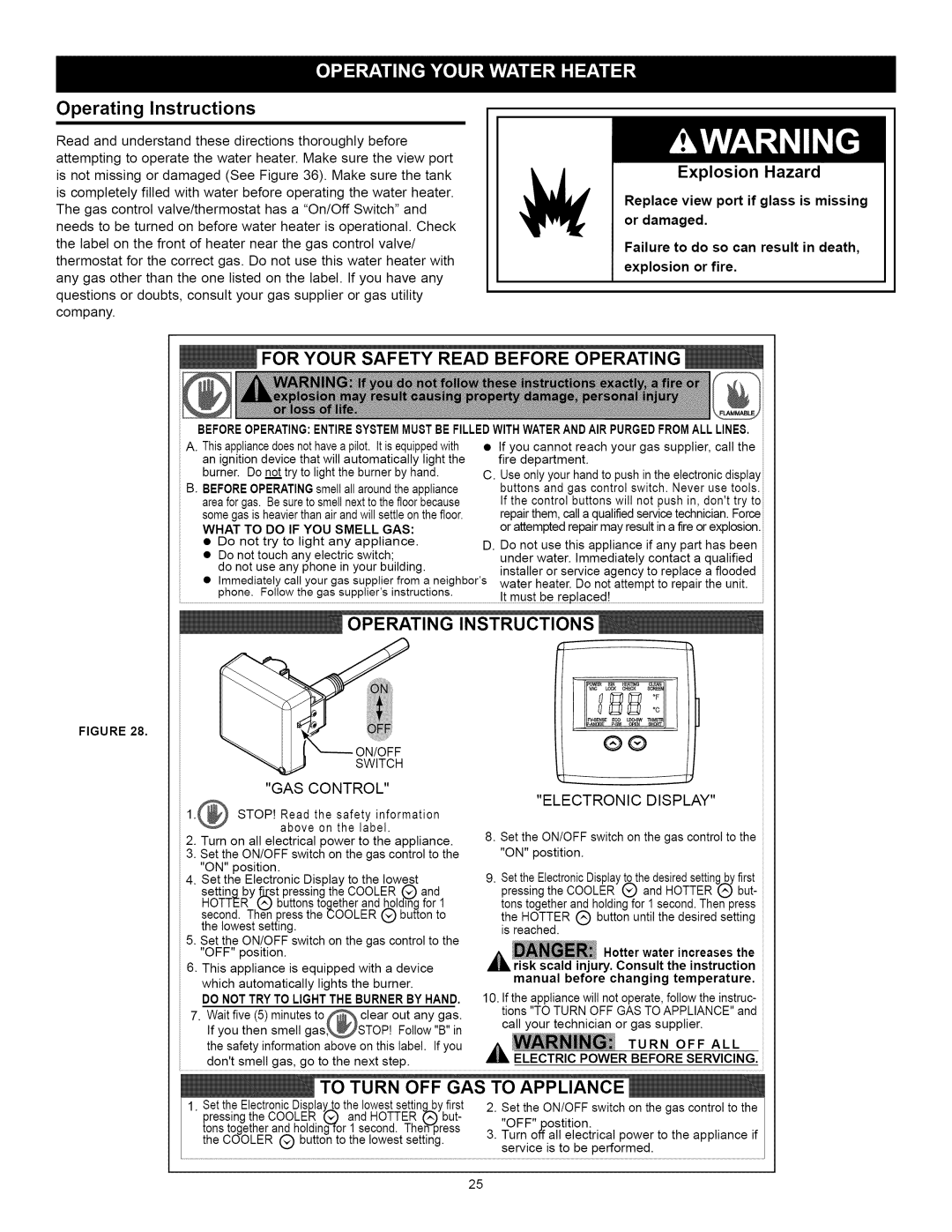 Kenmore 153.33262 I:oo, Operating Instructions, Instructions _, Explosion Hazard, Fo-=Ryoursafety Read Before Operating 