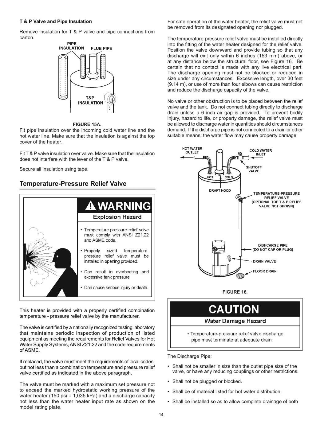 Kenmore 153.33453, 153.33443 owner manual Temperature-Pressure Relief Valve, Valve and Pipe Insulation 