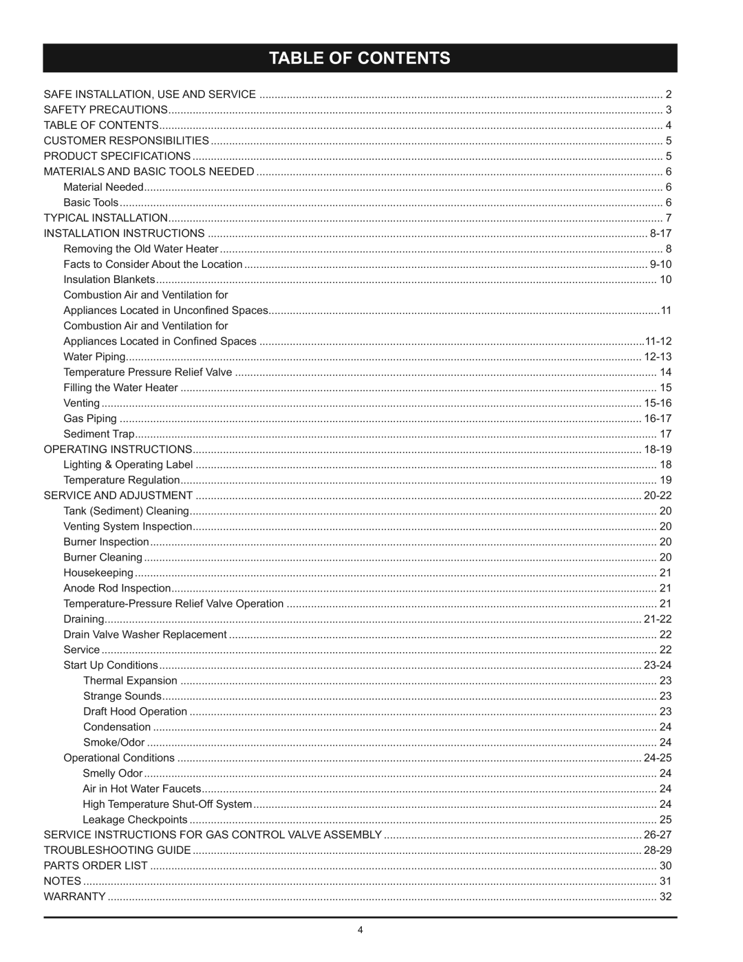 Kenmore 153.33453, 153.33443 owner manual Table of Contents 