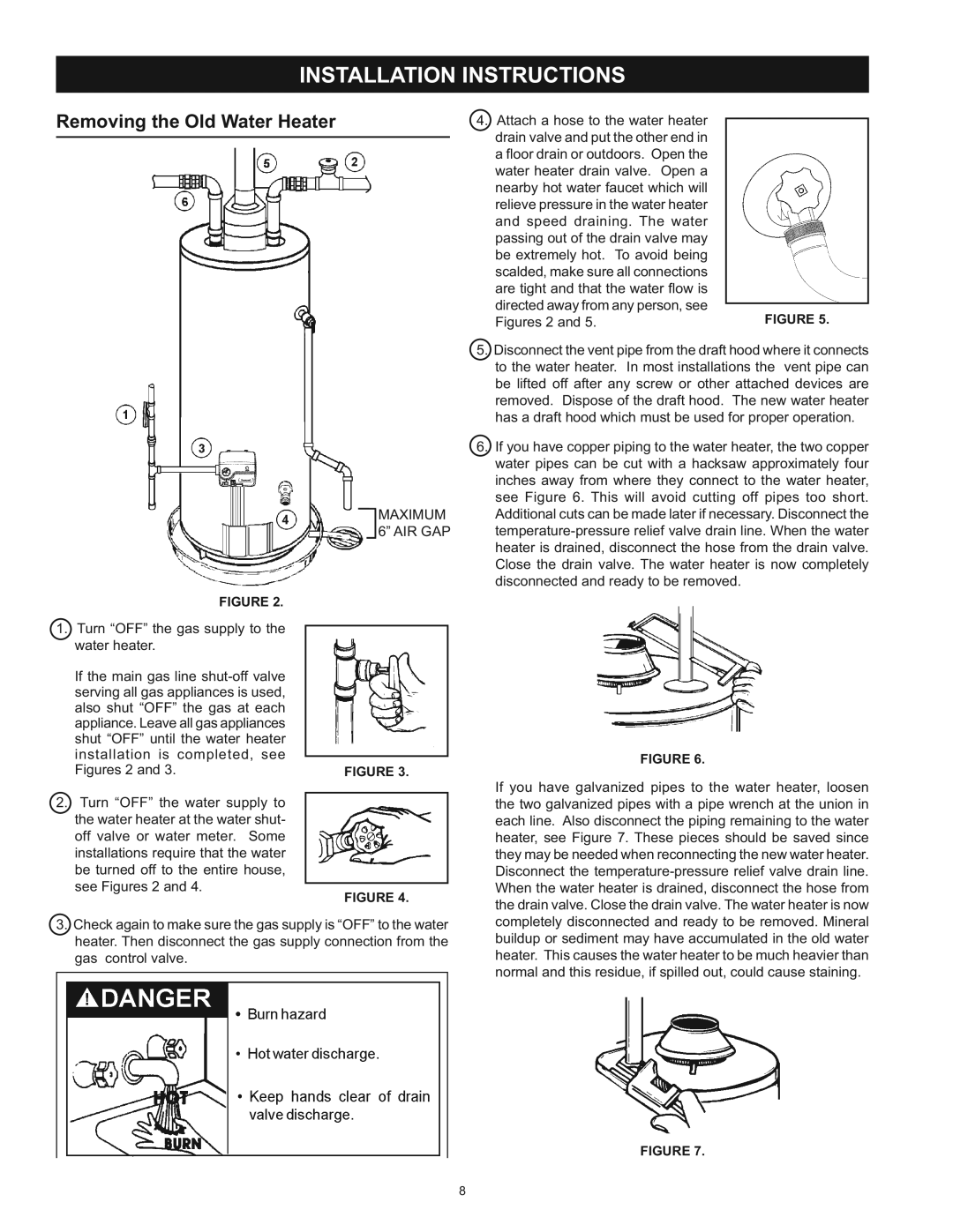 Kenmore 153.33453, 153.33443 owner manual Installation Instructions, Removing the Old Water Heater 