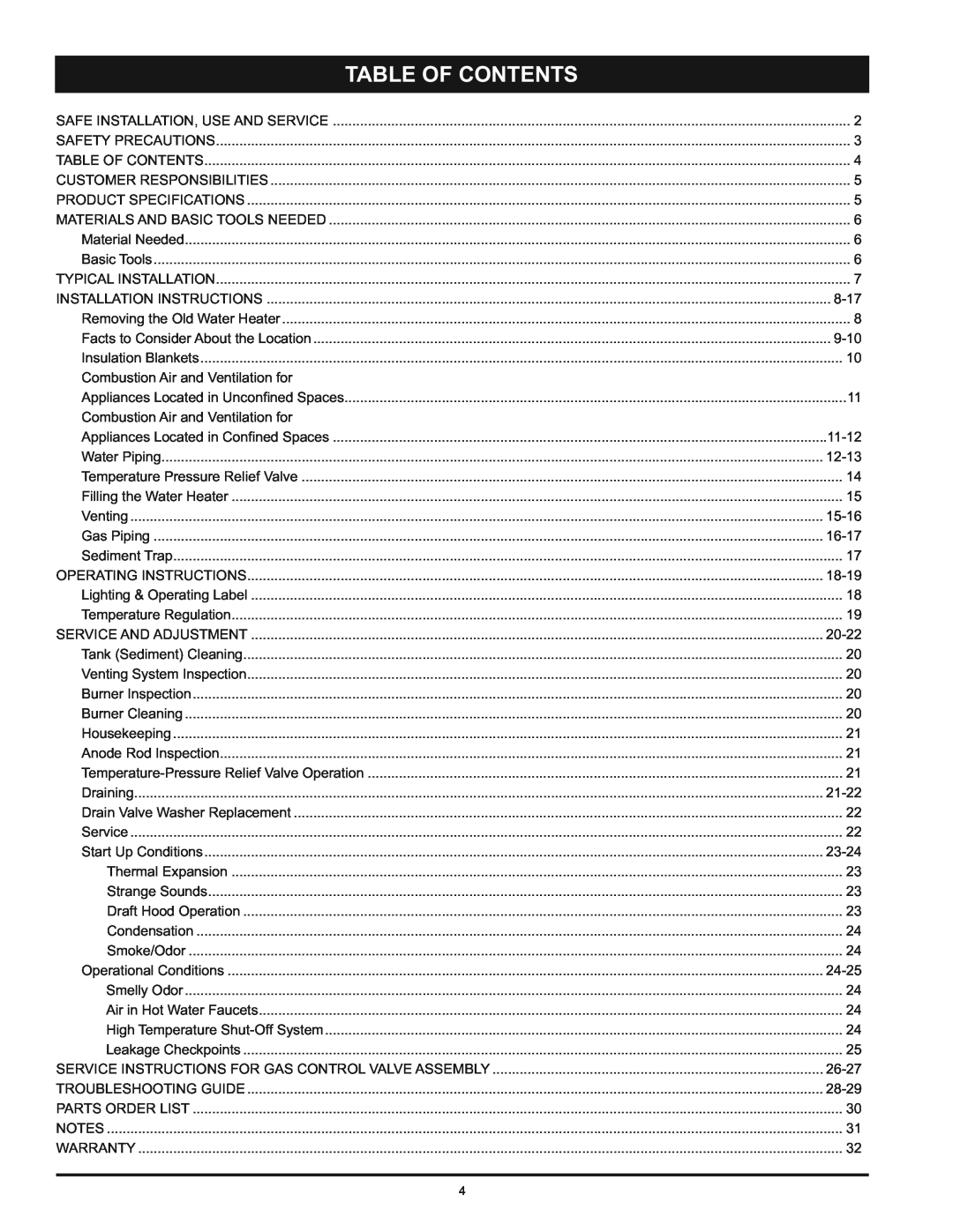 Kenmore 153.33453, 153.33443 owner manual Table Of Contents 