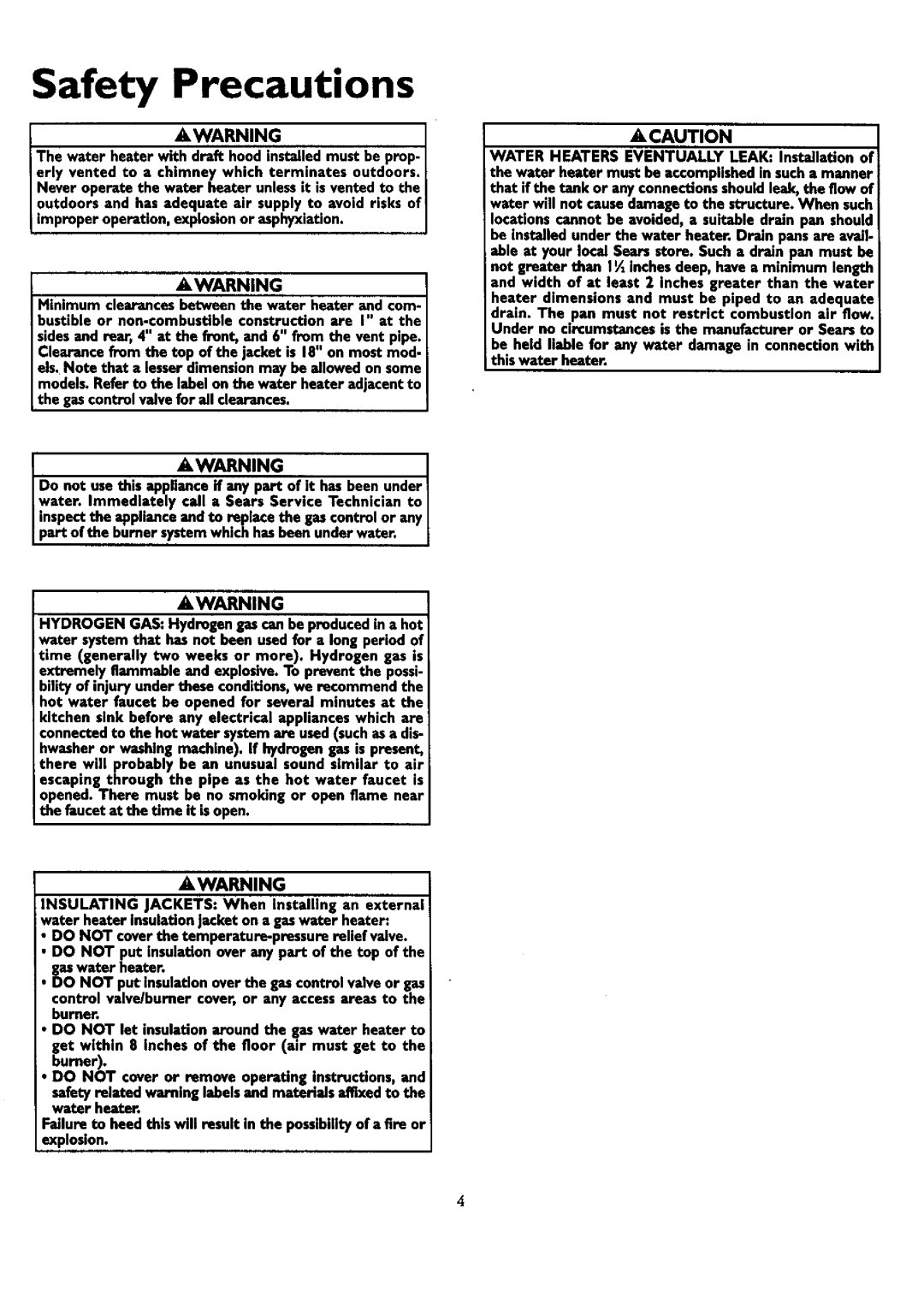 Kenmore 153.33459, 153.33449, 153.33439, 153.33429 owner manual Safety Precautions 