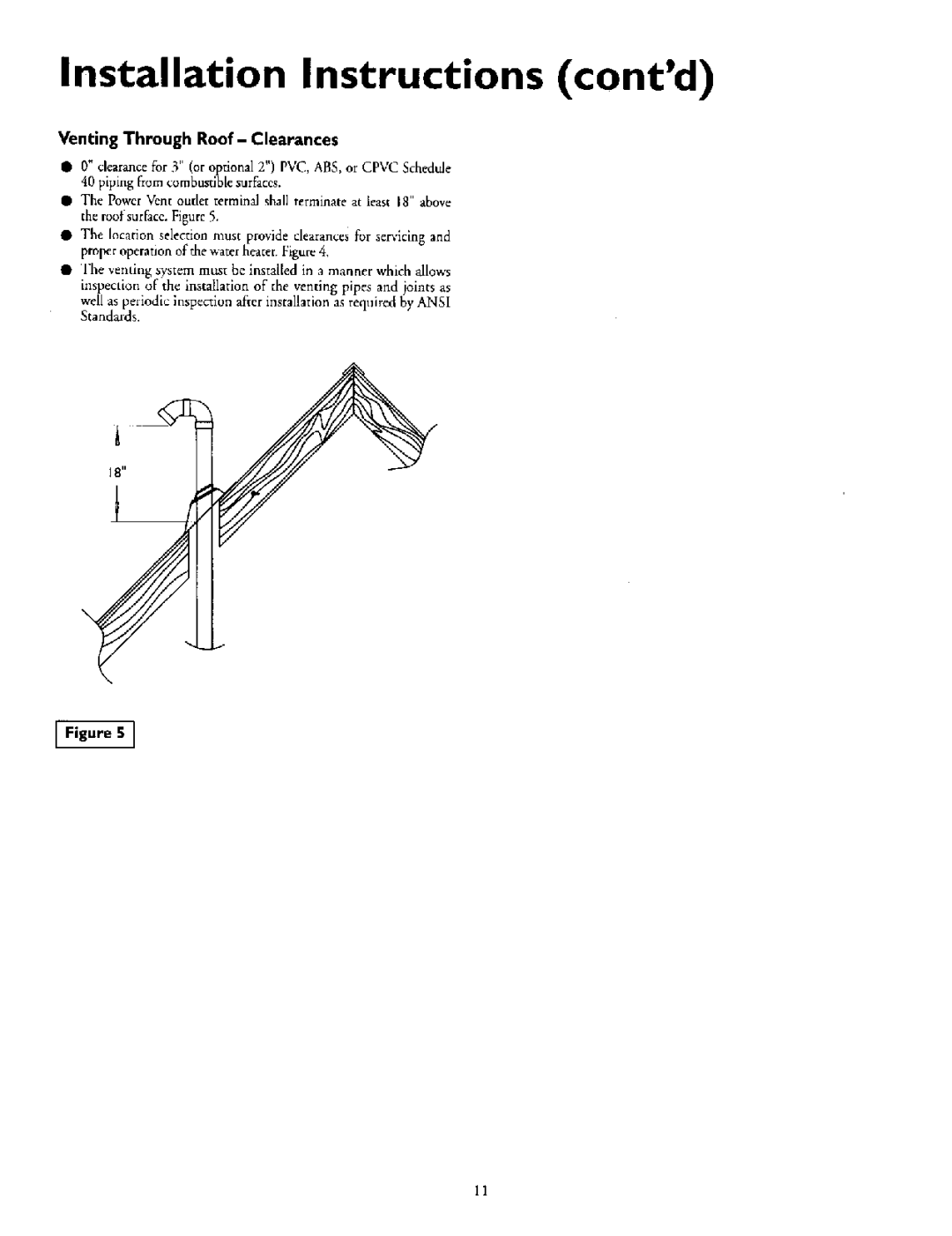 Kenmore 153.335963, 153.335863, 153.335846, 153.335943 Installation Instructions contd, Venting Through Roof- Clearances 