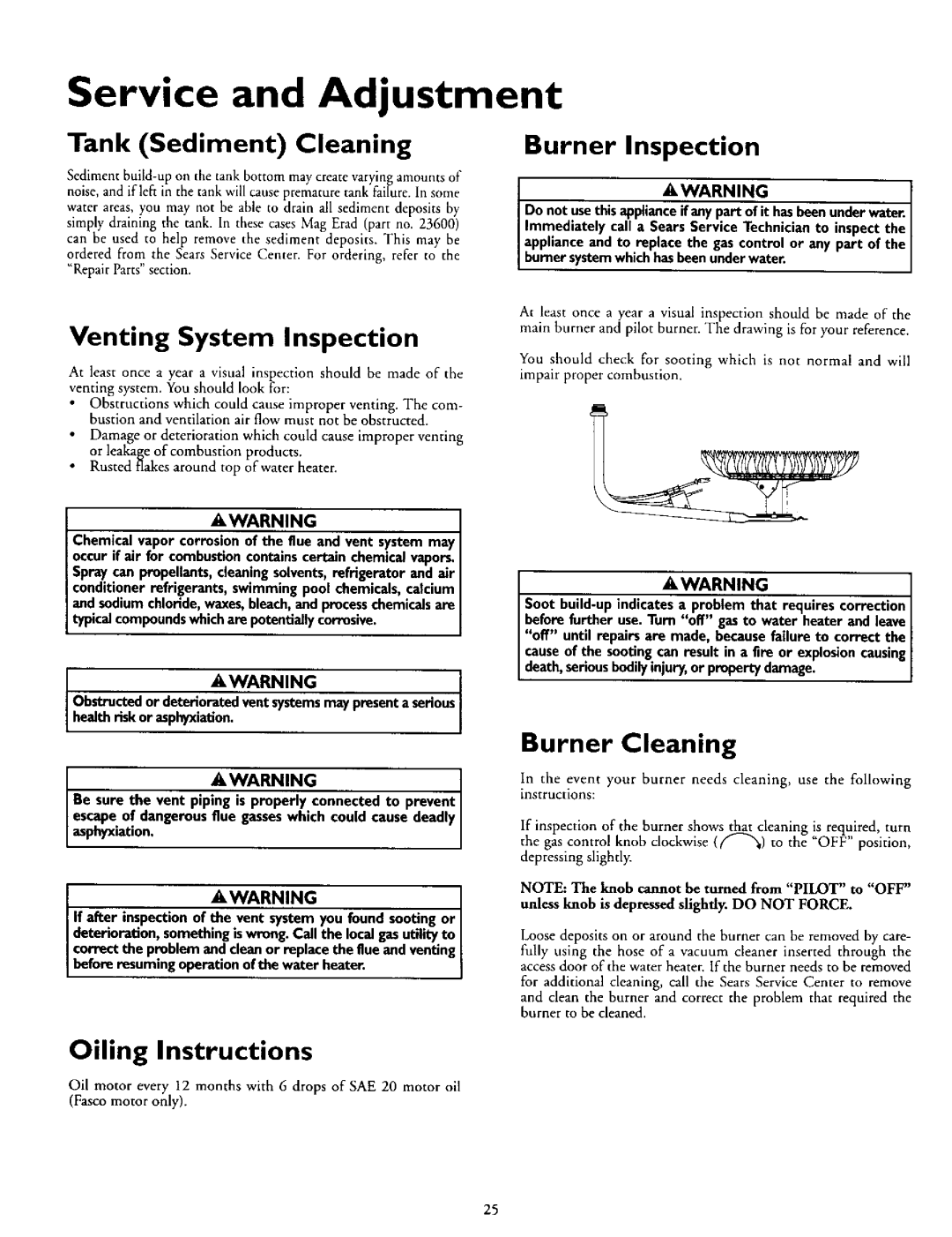 Kenmore 153.335942, 153.335845, 153.335962, 153.335862, 153.335916 owner manual Service and Adjustment 