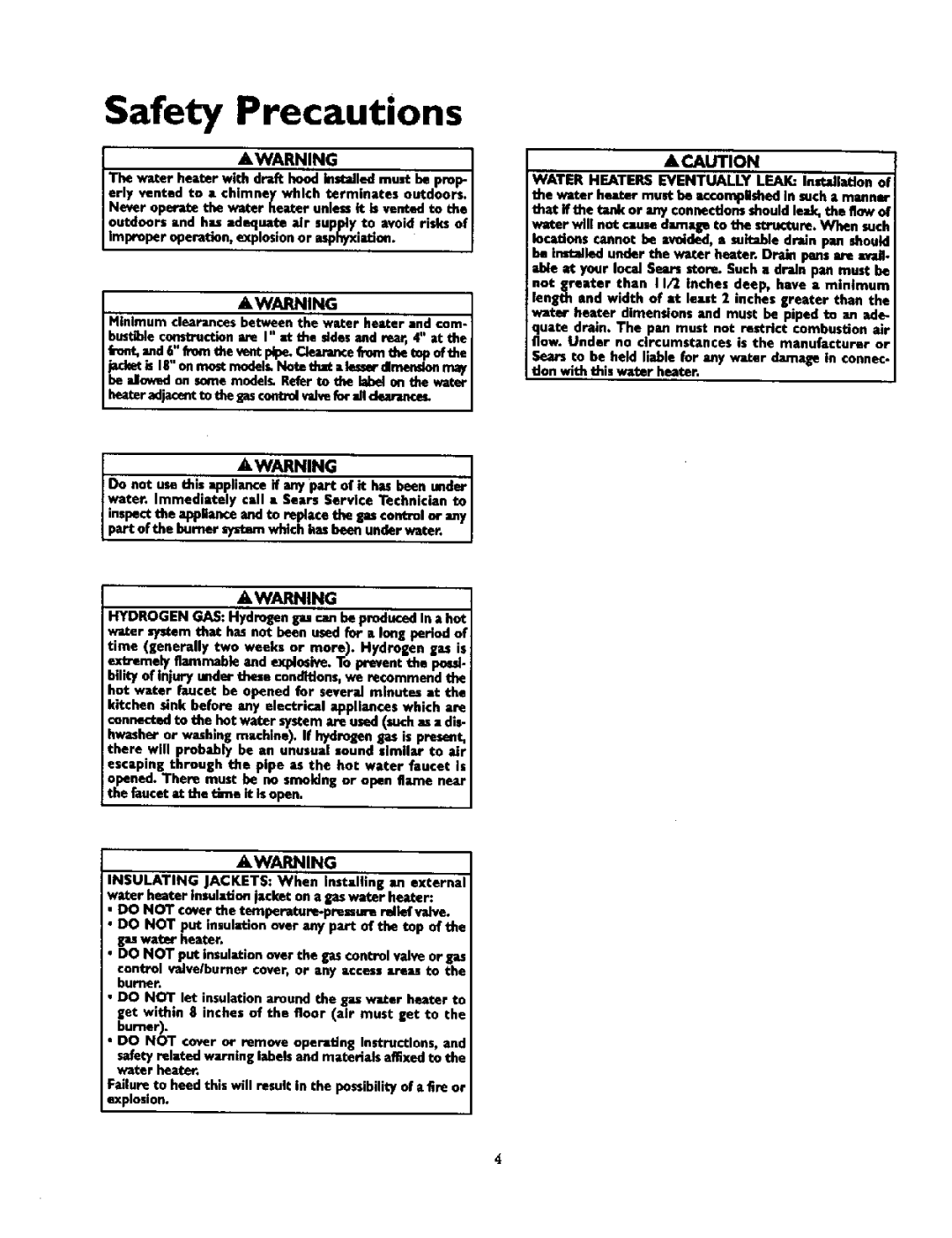 Kenmore 153.336951, 153.336251, 153.336312 AWARNING1, Awarning, Acaution, Improper operation, explosion or asphyxiation 