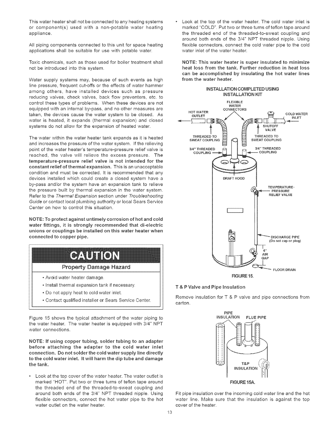 Kenmore 153336466, 153.336262, 153336762 Notbeintroducedintothissystem, LookatthetopofthewaterheaterThecoldwaterinletis 