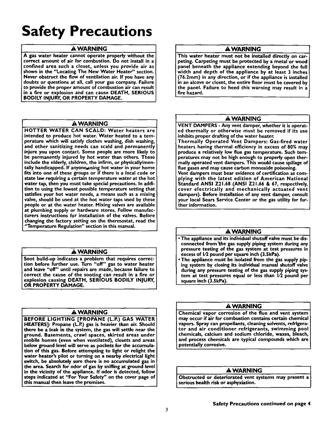 Kenmore 153.337002, 153.337072 owner manual Awarning 