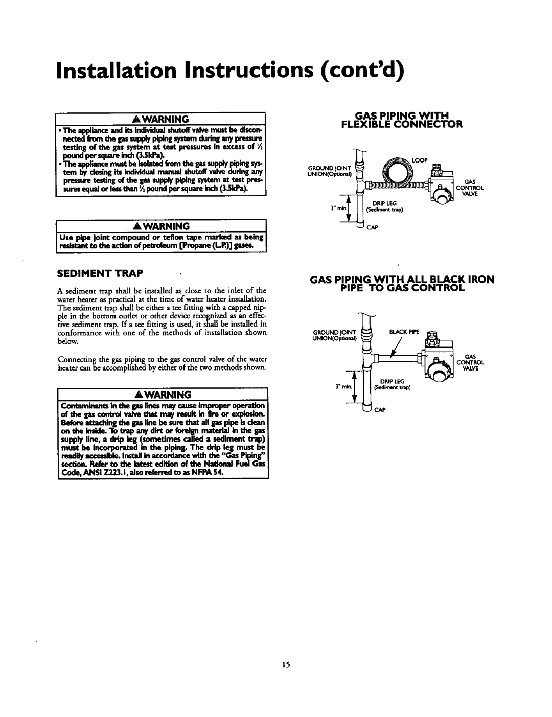 Kenmore 153.337362, 153.33796, 153.337862, 153.337562 Use pipejoint compoundor teflon tape marked as beingJ, Sediment Trap 