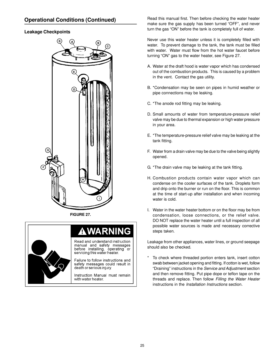 Kenmore 153.338073, 153.338003 owner manual Leakage Checkpoints 