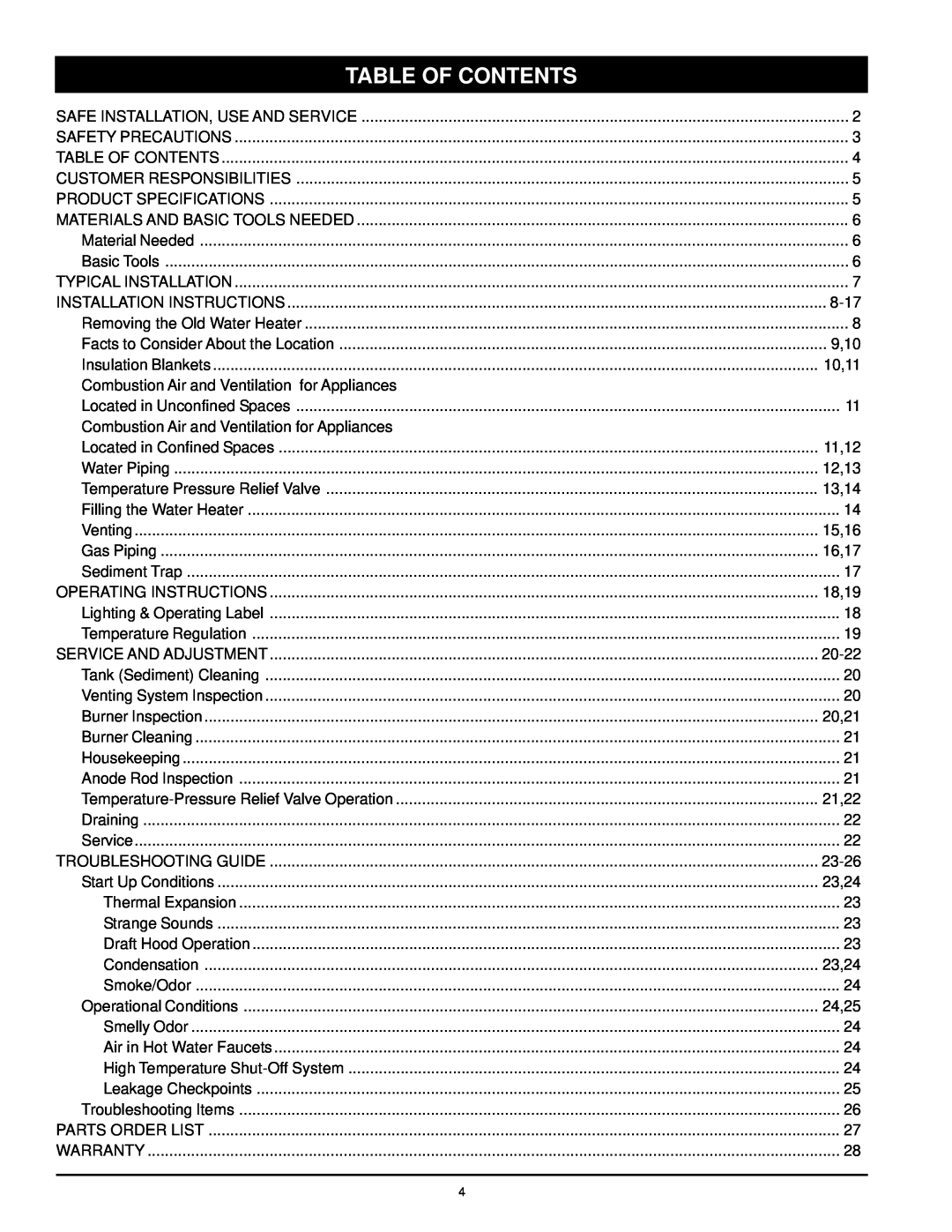 Kenmore 153.338003, 153.338073 owner manual Table Of Contents 