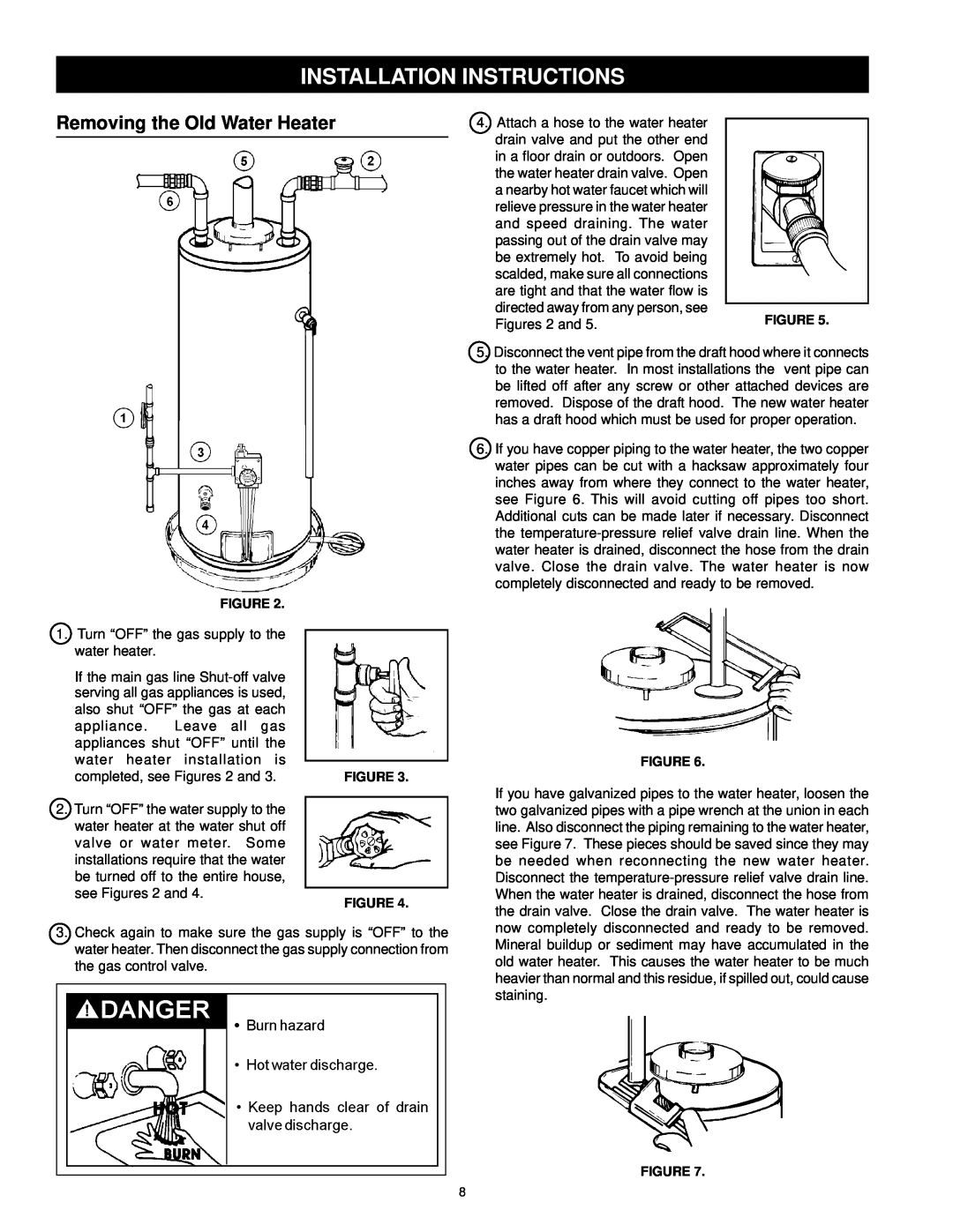 Kenmore 153.338003, 153.338073 owner manual Installation Instructions, Removing the Old Water Heater 