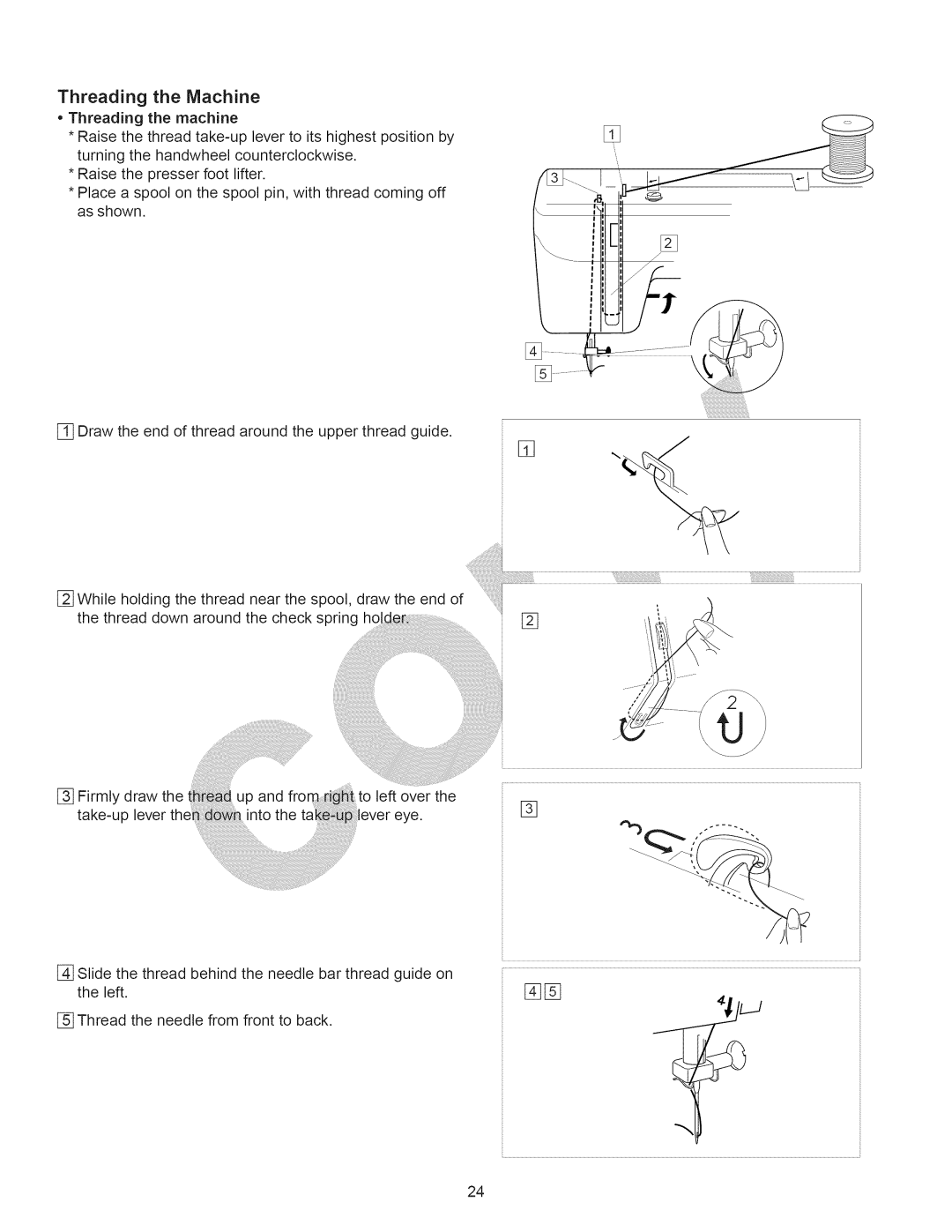 Kenmore 15358 owner manual Threading the Machine 