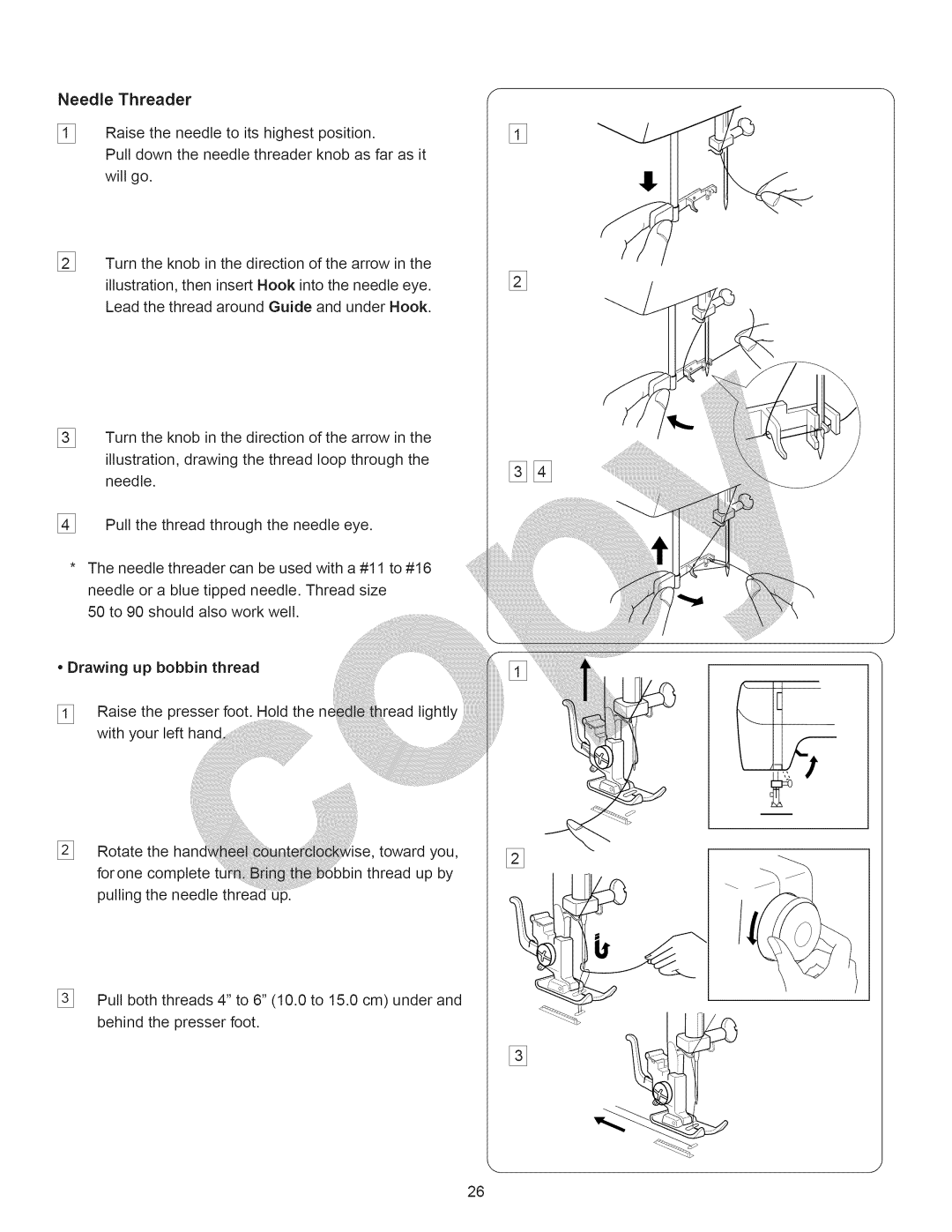 Kenmore 15358 owner manual NeedleThreader Raisetheneedleto itshighestposition 