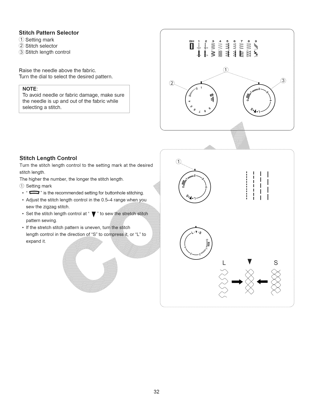 Kenmore 15358 owner manual I I i, Stitch Pattern Selector 