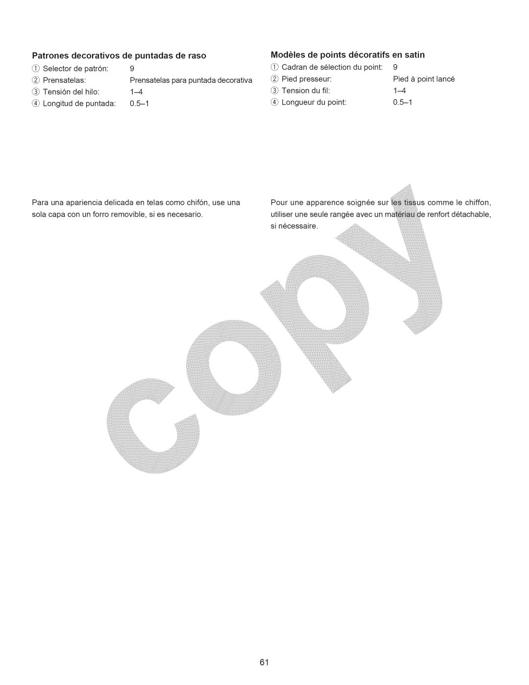 Kenmore 15358 owner manual De puntadas, Mod¢les De points 