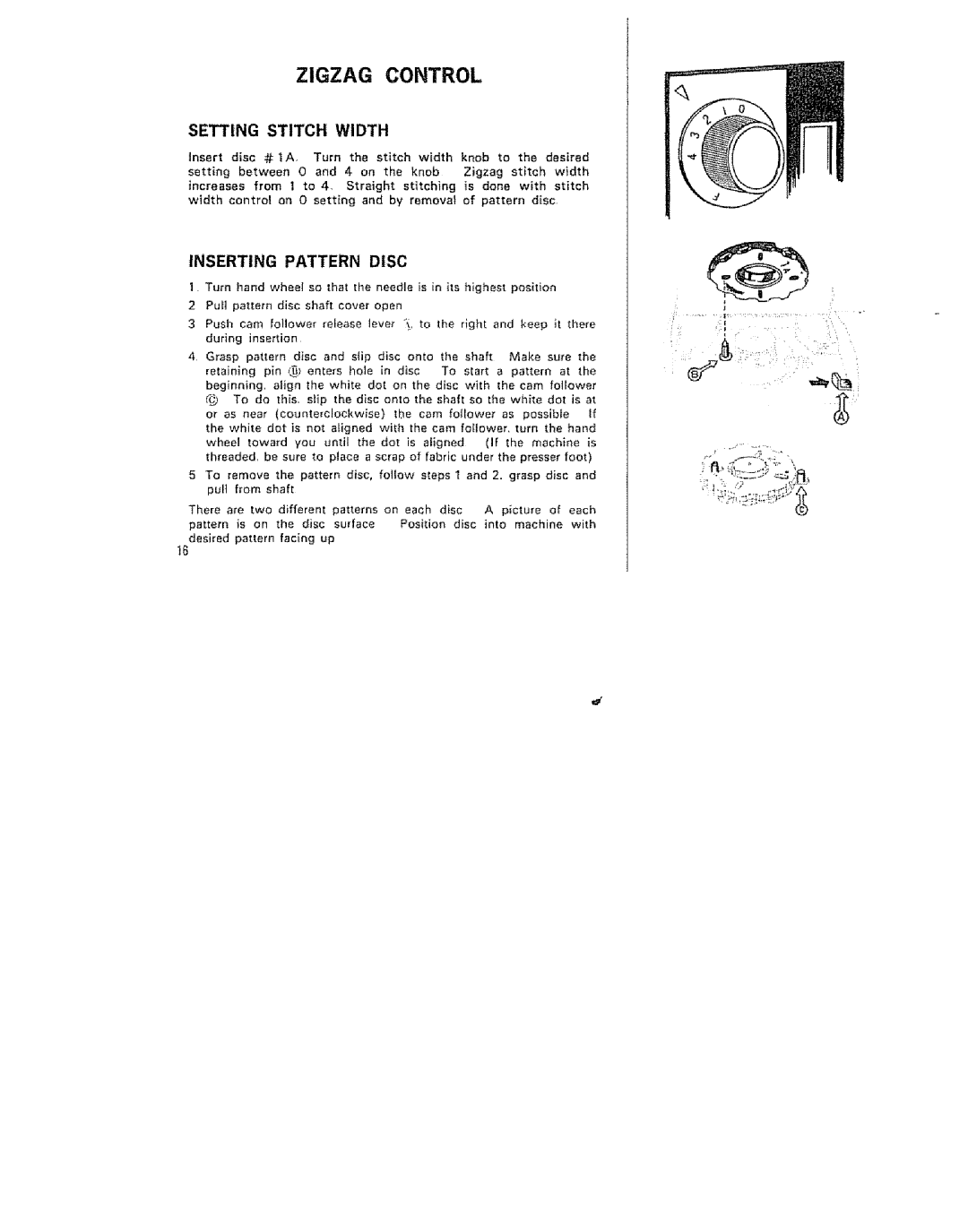 Kenmore 15/I649 manual Setting Stitch Width, Inserting, Disc 