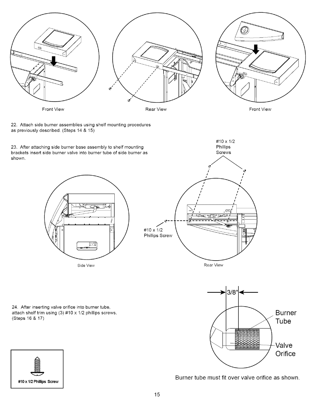 Kenmore 16238 manual Burner Tube Orifice 