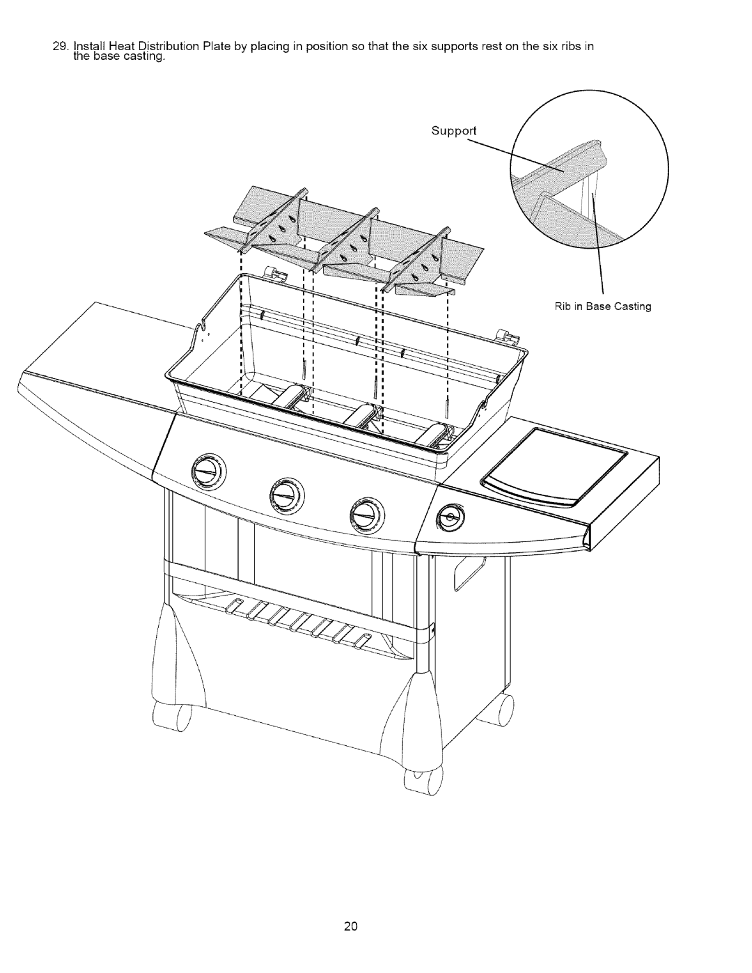 Kenmore 16238 manual Rib in Base Casting 