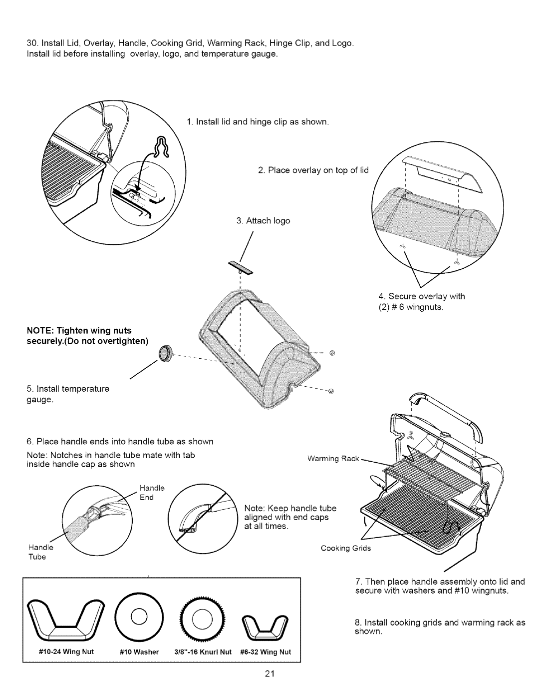 Kenmore 16238 manual Securely.Do not overtighten 