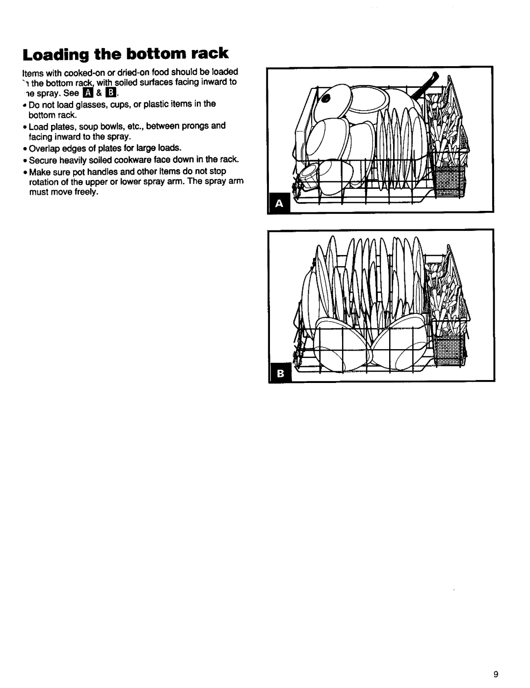 Kenmore 16798, 16795, 15795, 15791, 15798, 16791 manual Loading the bottom rack 