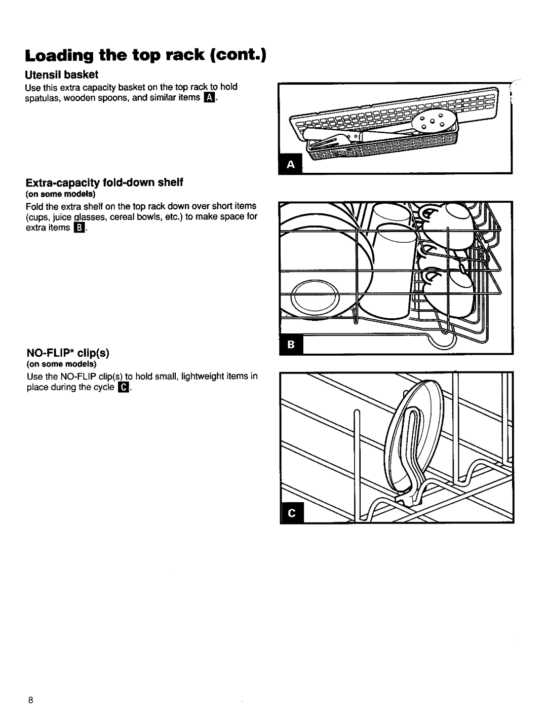 Kenmore 15798, 16795, 15795, 15791, 16798, 16791 manual Extra-capacity fold-down shelf, NO-FLIP* clips 