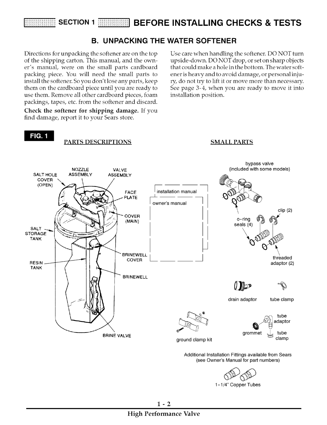 Kenmore 275, 170 installation manual Ring, Parts Descriptions Small Parts 