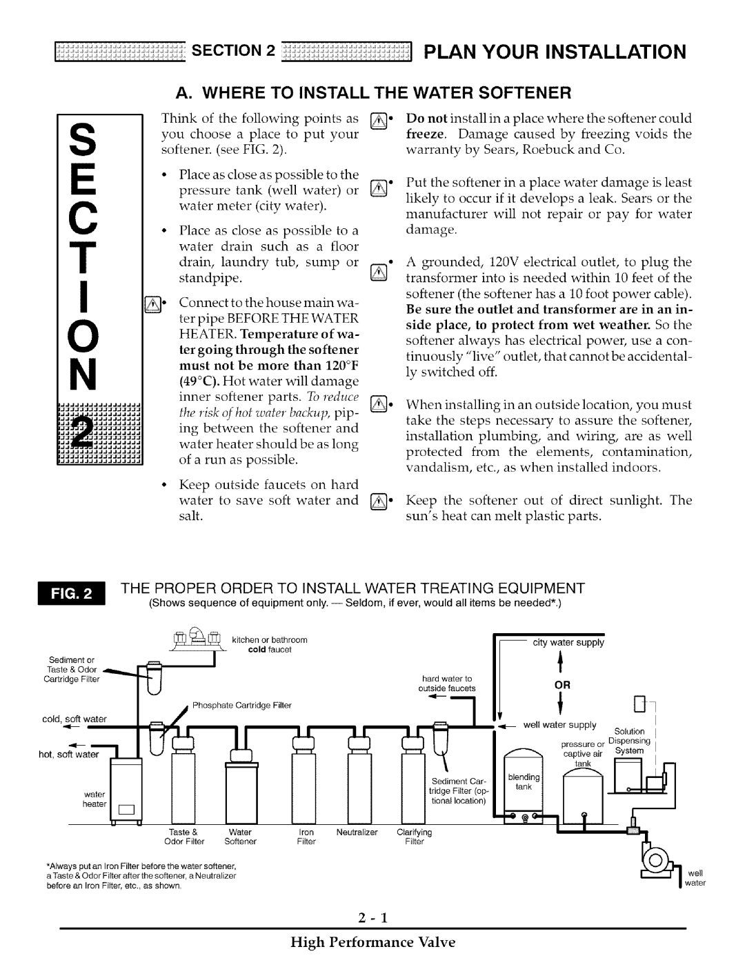 Kenmore 275, 170 installation manual Where to Install the Water Softener, Heater 