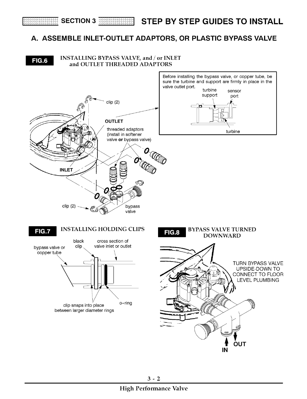 Kenmore 275, 170 installation manual Installing Holding Clips Bypass Valve Turned Downward 