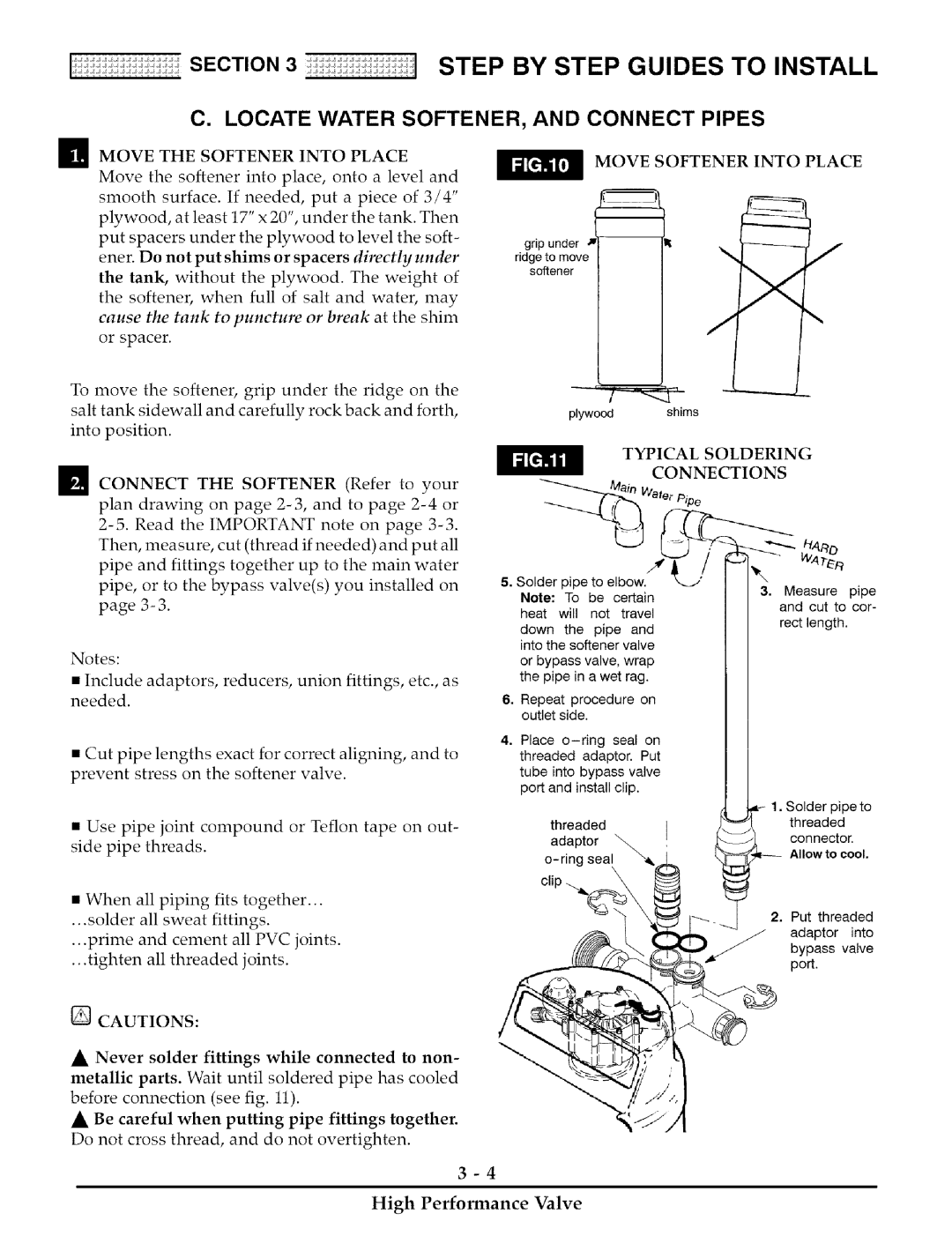 Kenmore 275, 170 installation manual Locate Water Softener, Connect Pipes 