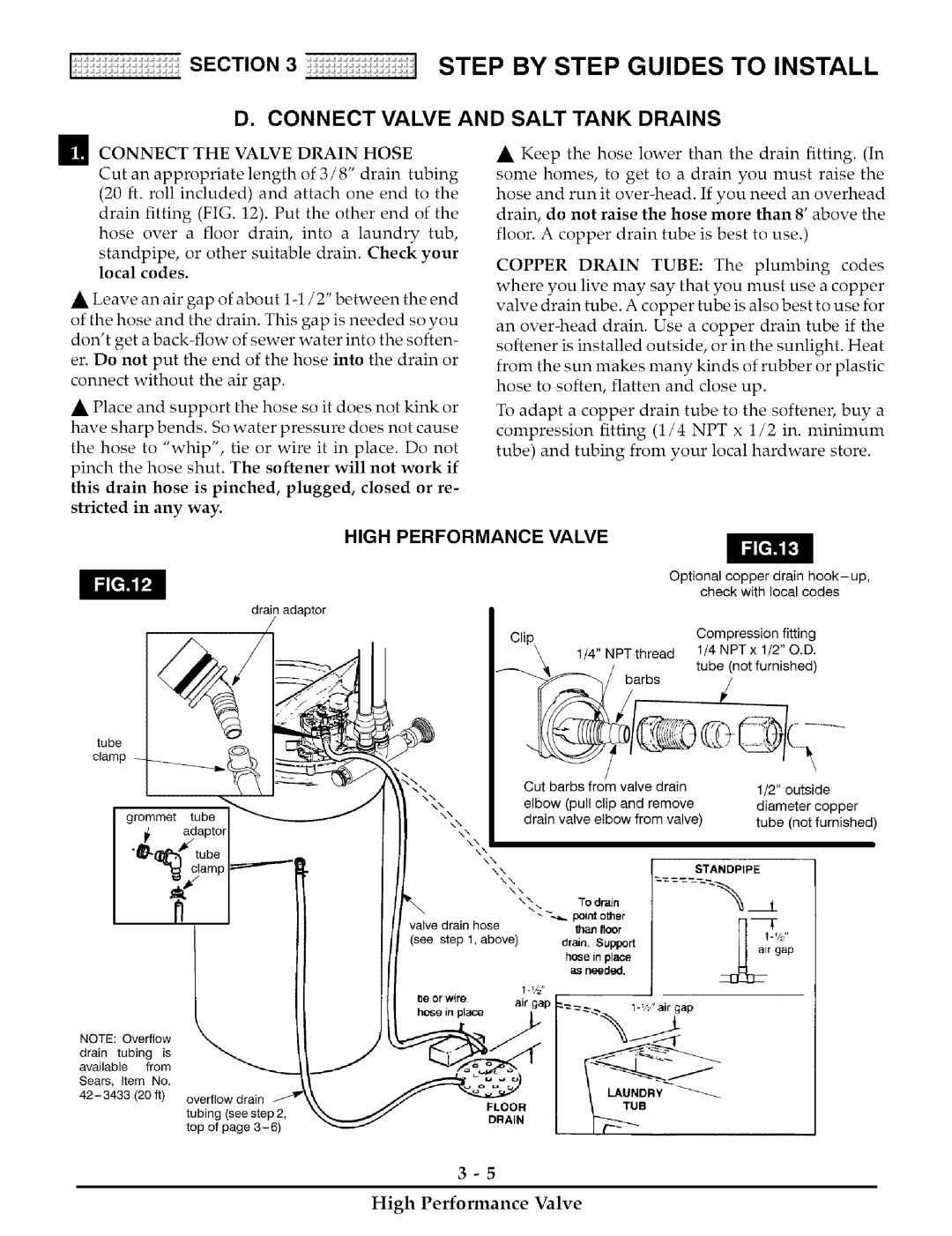 Kenmore 170, 275 installation manual Step by STE P G Uides to Install, Connect Valve and Salt Tank Drains 