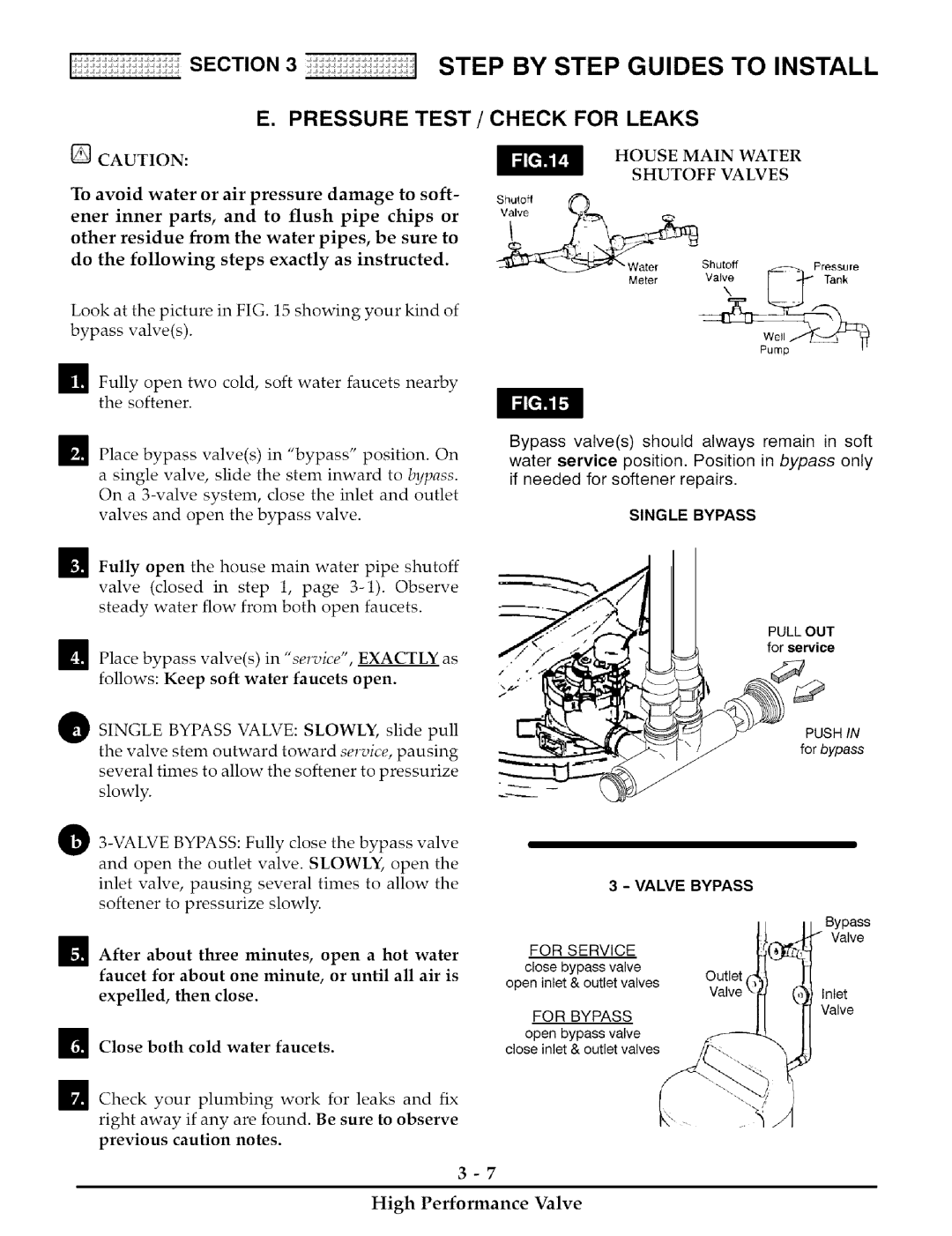 Kenmore 170, 275 installation manual Pressure Test / Check for Leaks, House Main Water 