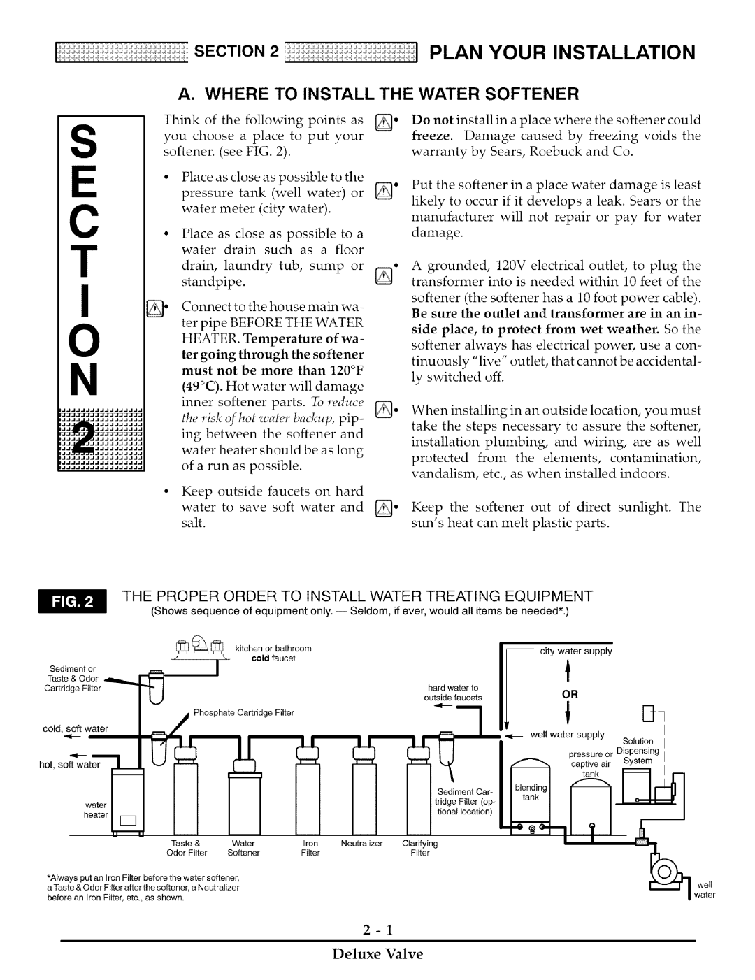 Kenmore 275, 170 installation manual Where to Install the Water Softener, Heater 