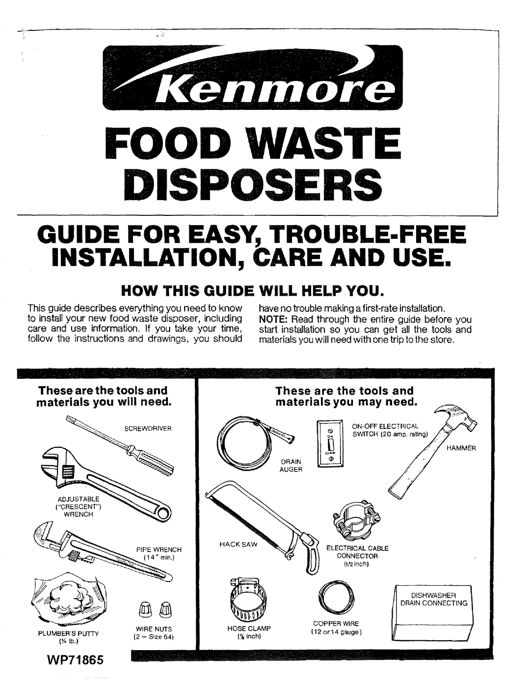 Kenmore 17568563 manual Food Waste Disposers, HOW this Guide will Help YOU 