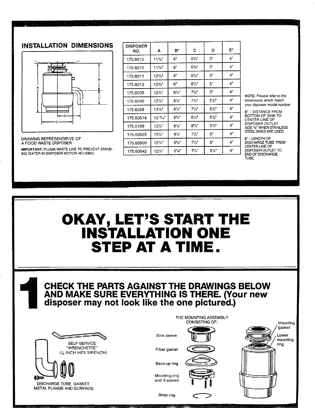 Kenmore 17568563 manual OKAY, Lets Start Installation ONE Step AT a Time 