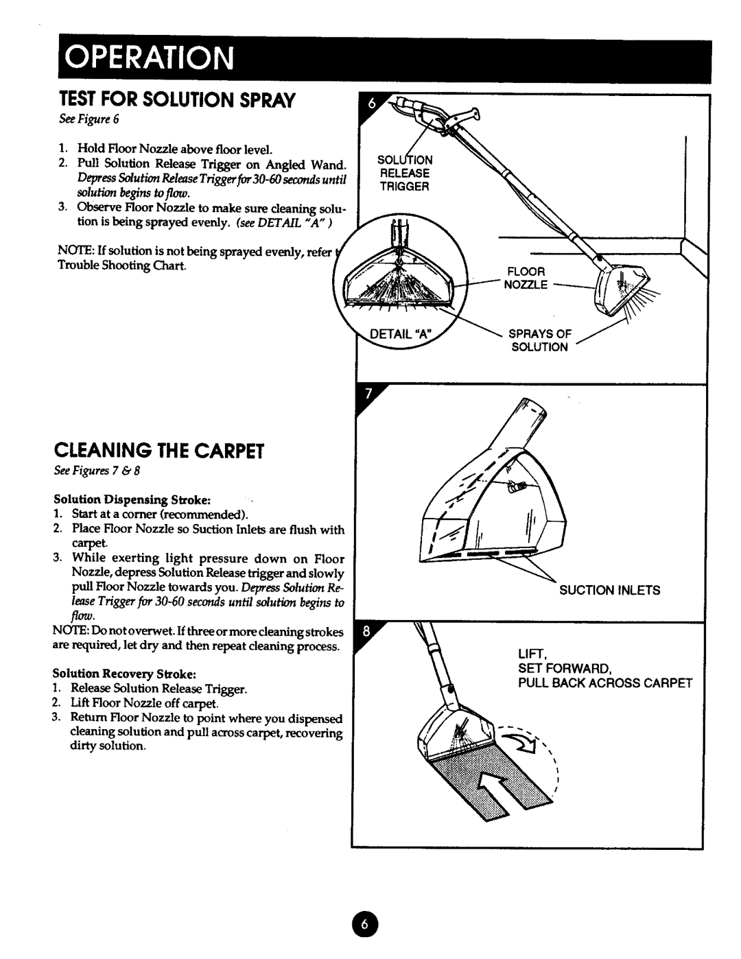 Kenmore 175.869039 manual Testfor Solution Spray, Cleaning Thecarpet 