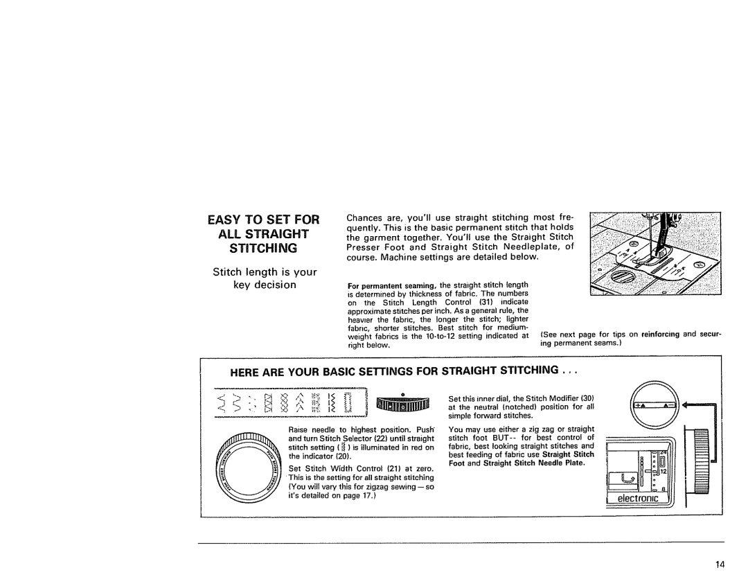 Kenmore 1791 manual Easy to SET for ALL Straight Stitch I NG, Stitch length is your, Key decision 