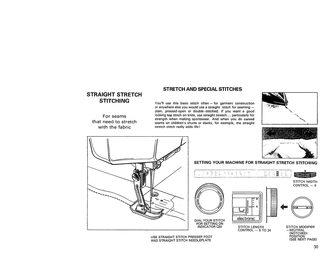 Kenmore 1791 Straight Stretch Stitching, Stretch and Special Stitches, For seams That need to stretch With the fabric 