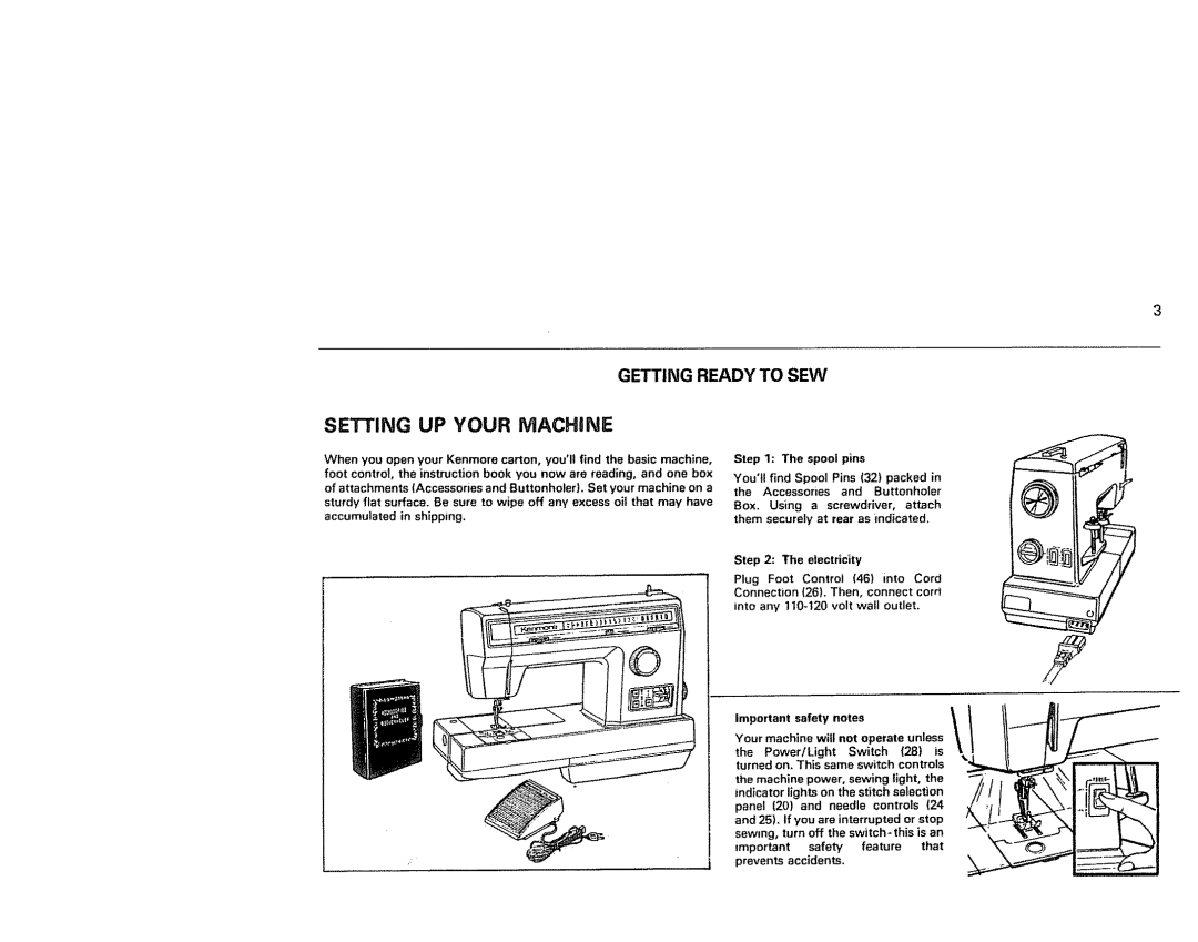 Kenmore 1791 manual SETrlNG UP Your Machine, Getting Ready to SEW 