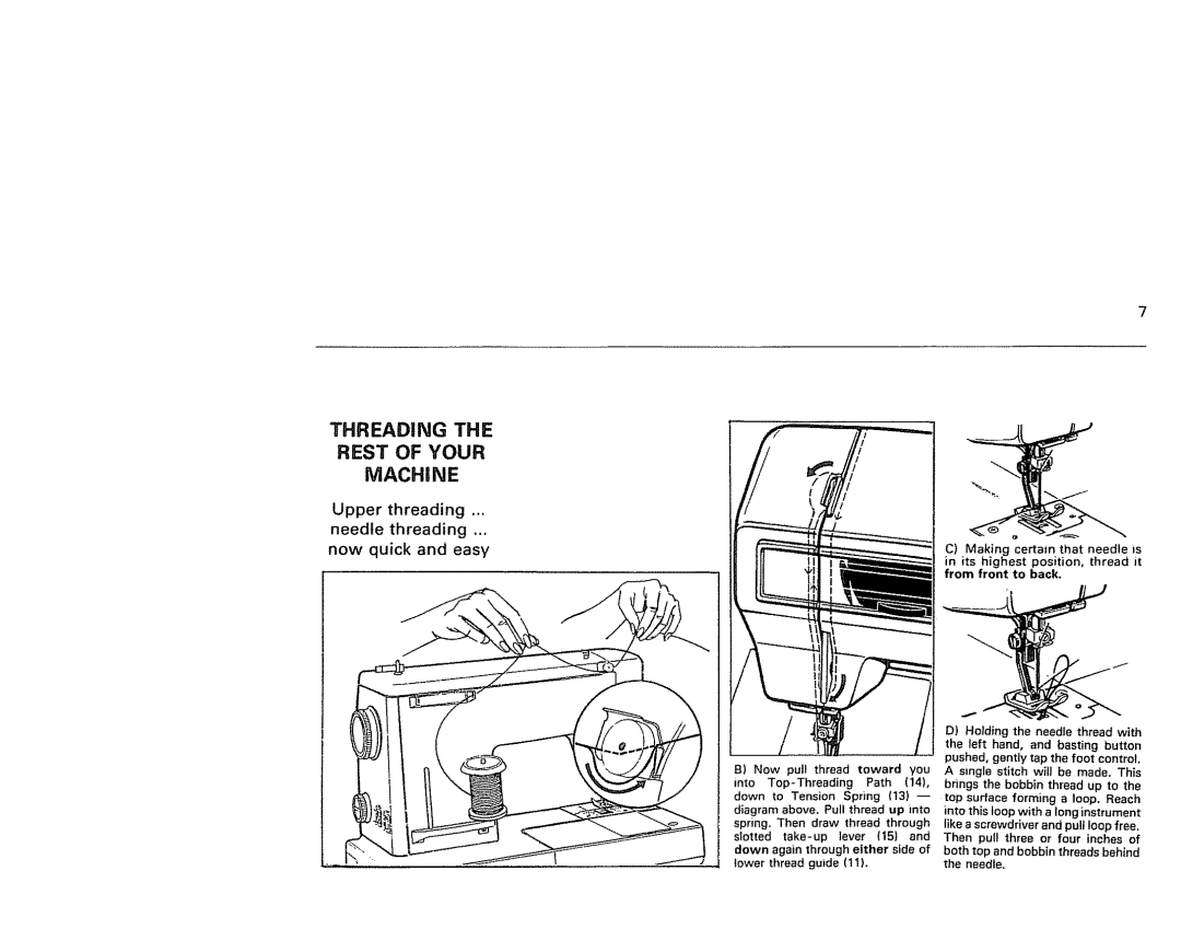 Kenmore 1791 manual Threading the Rest of Your Machine, Upper threading, Needle threading, Now quick and easy 