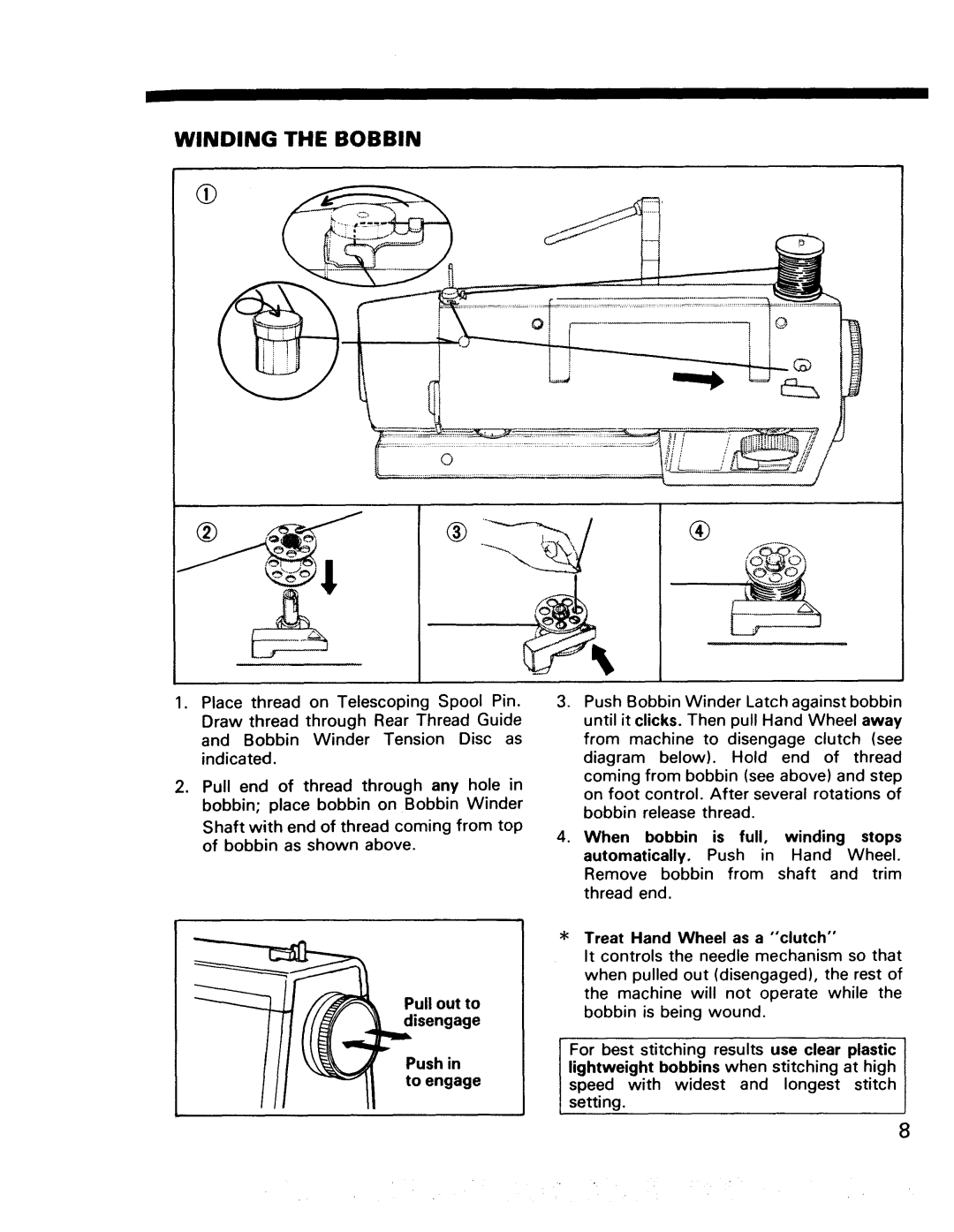 Kenmore 17922, 17920 manual Winding the Bobbin 